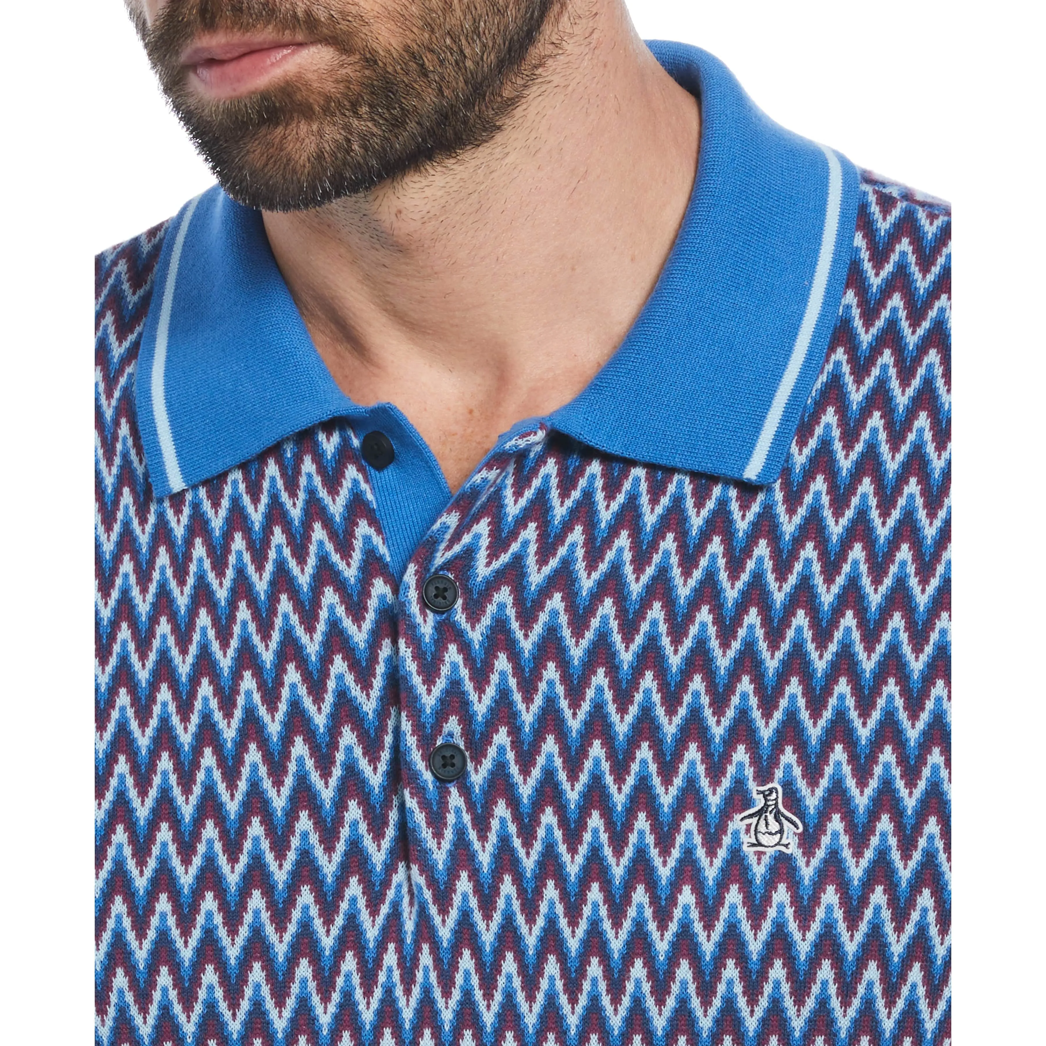 Cotton Jacquard Sweater Polo sold by Original Penguin product image thumbnail 3