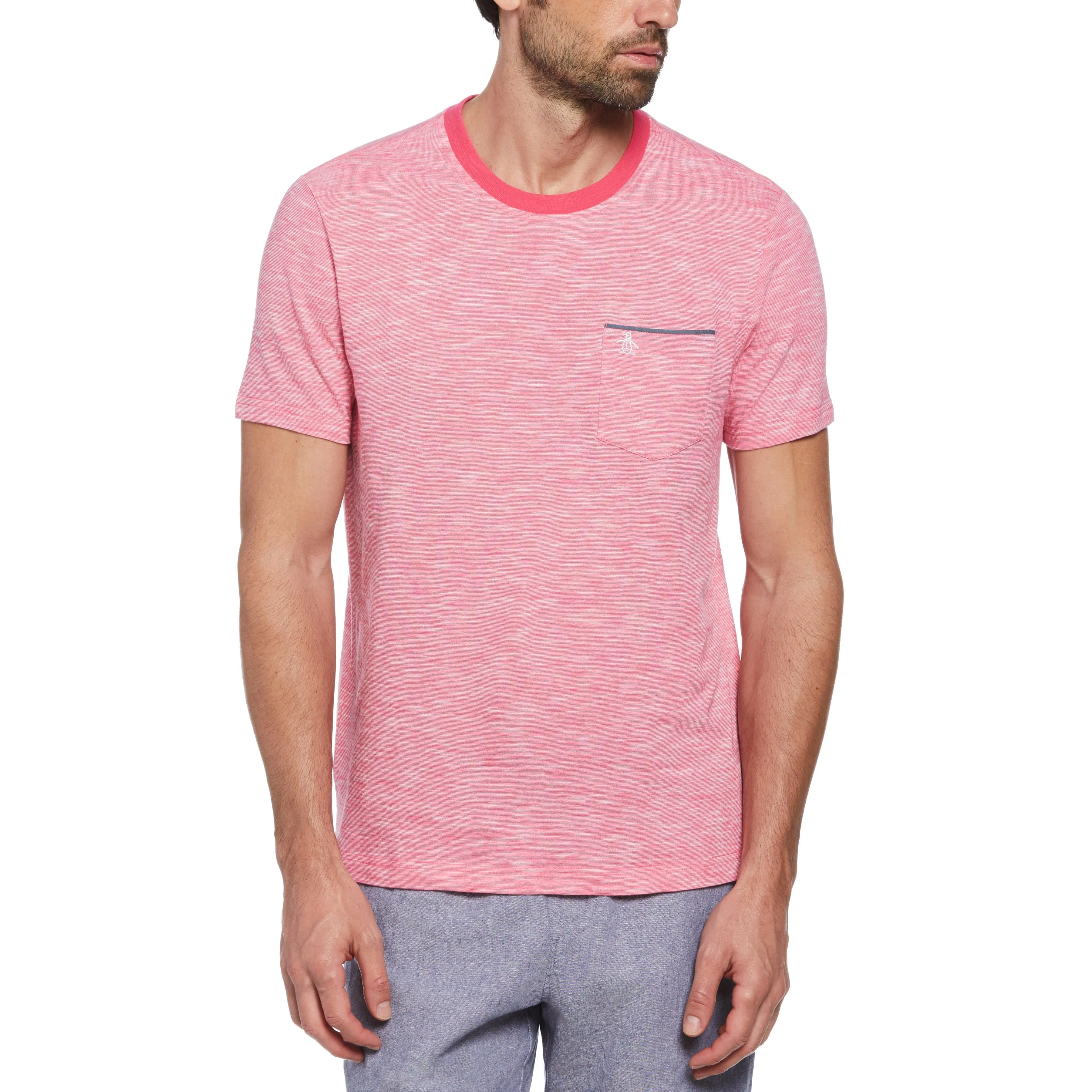 Stripe Chambray Tipped Pocket Tee sold by Original Penguin