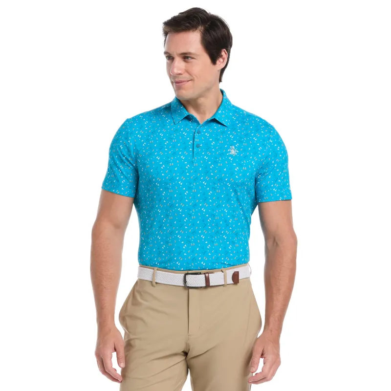 Sake-Tini Novelty Print Golf Polo made by Original Penguin