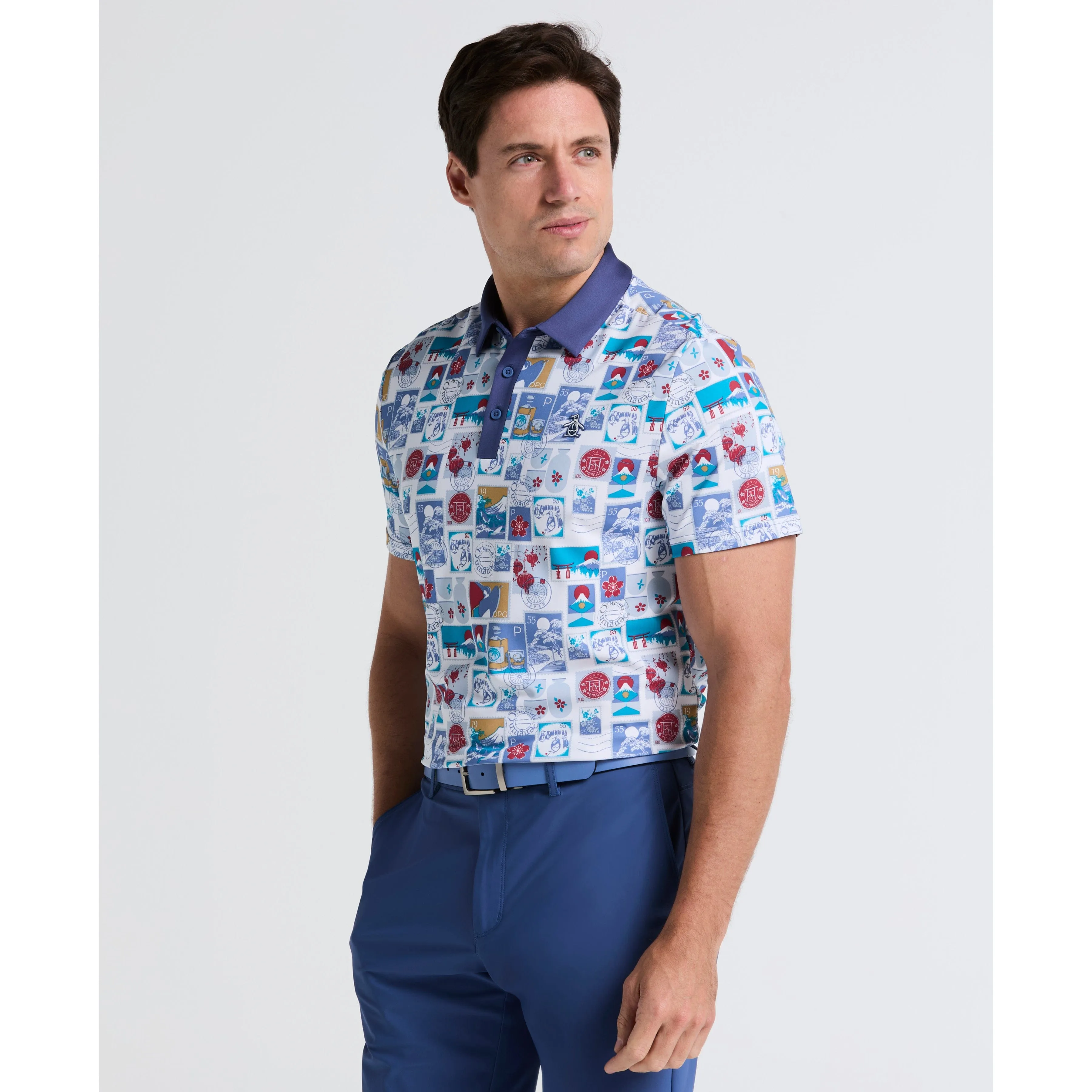 Pete's Stamp Statement Golf Polo sold by Original Penguin