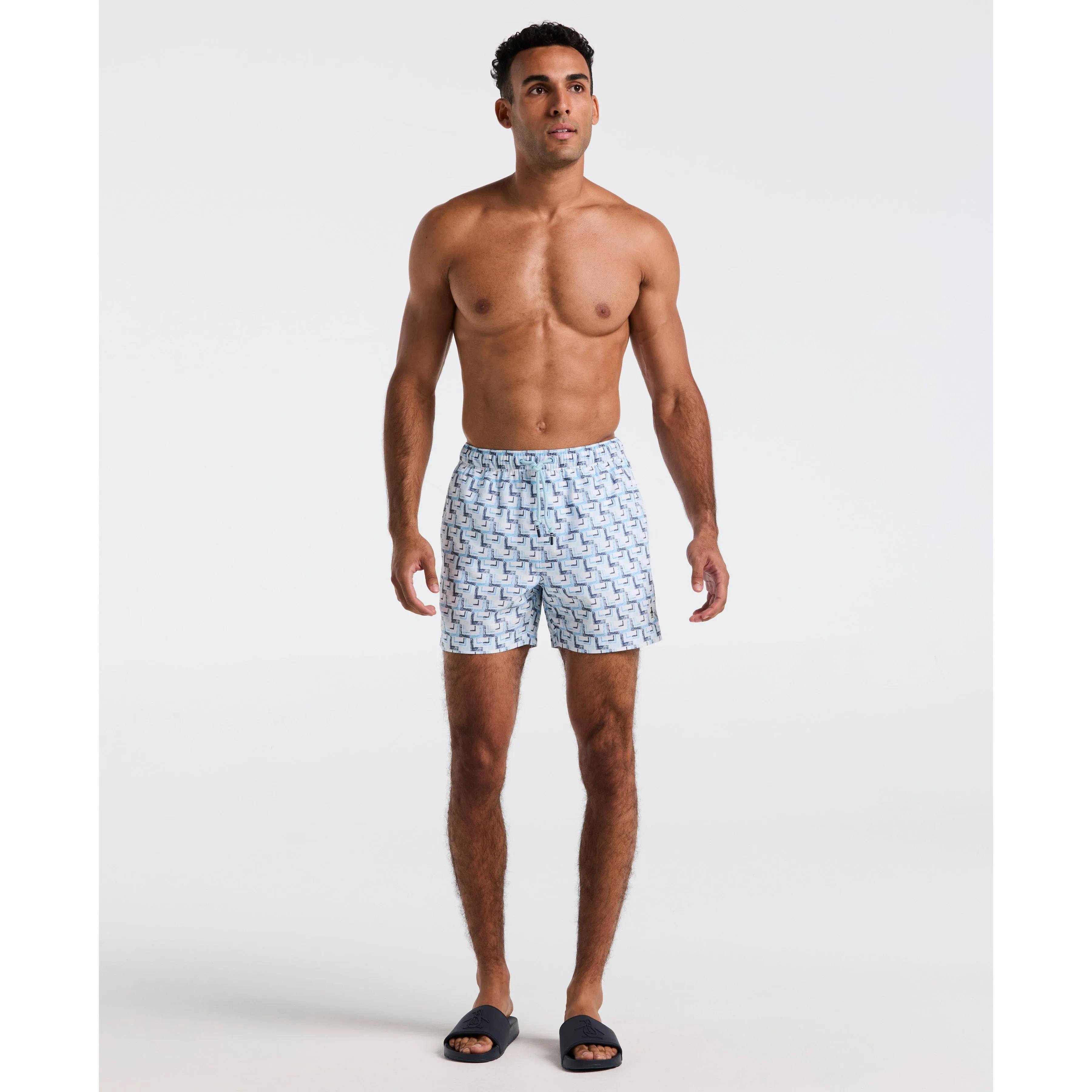 5" All-Over Print Geo Swim Short sold by Original Penguin