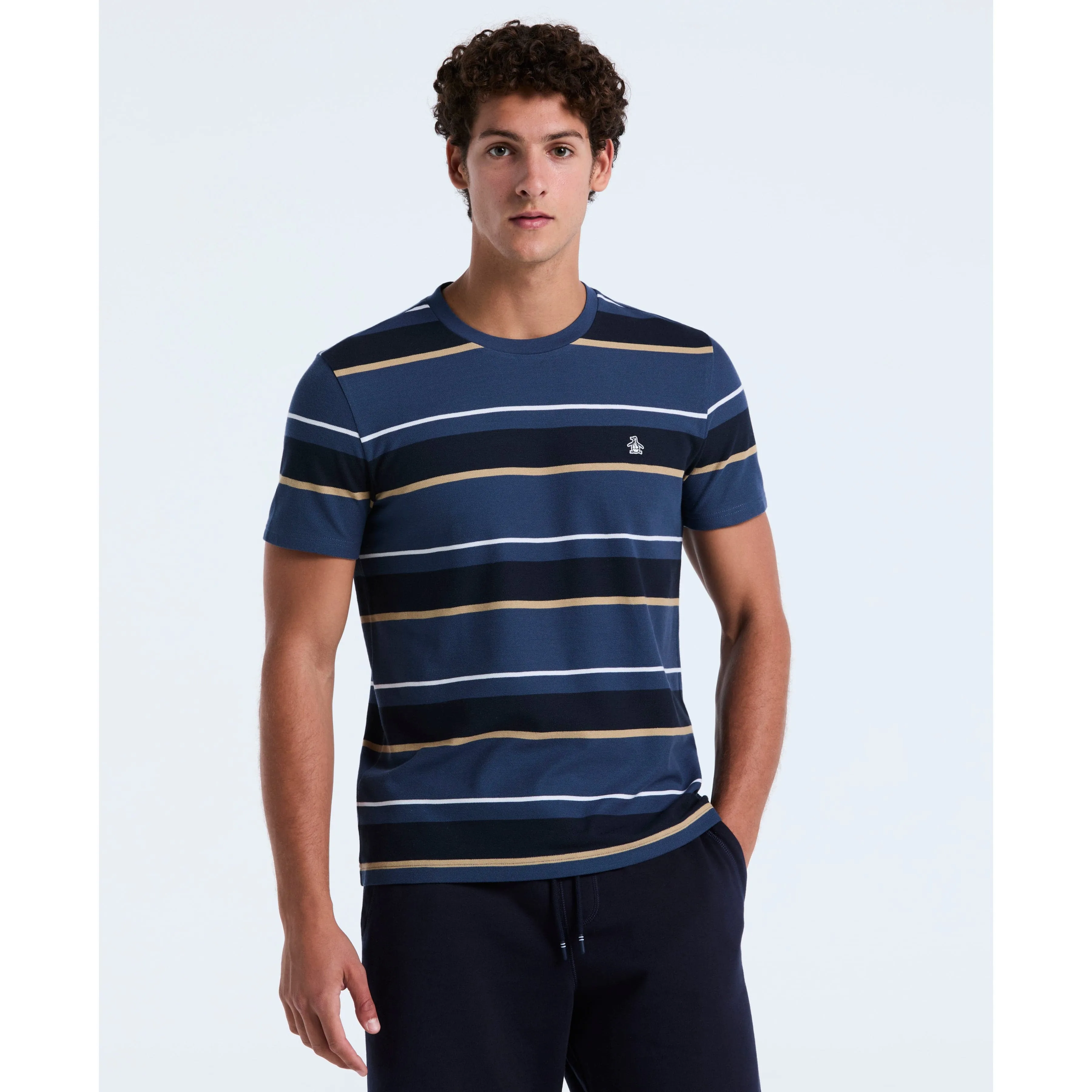 Cotton Pique Engineered Stripe Tee sold by Original Penguin