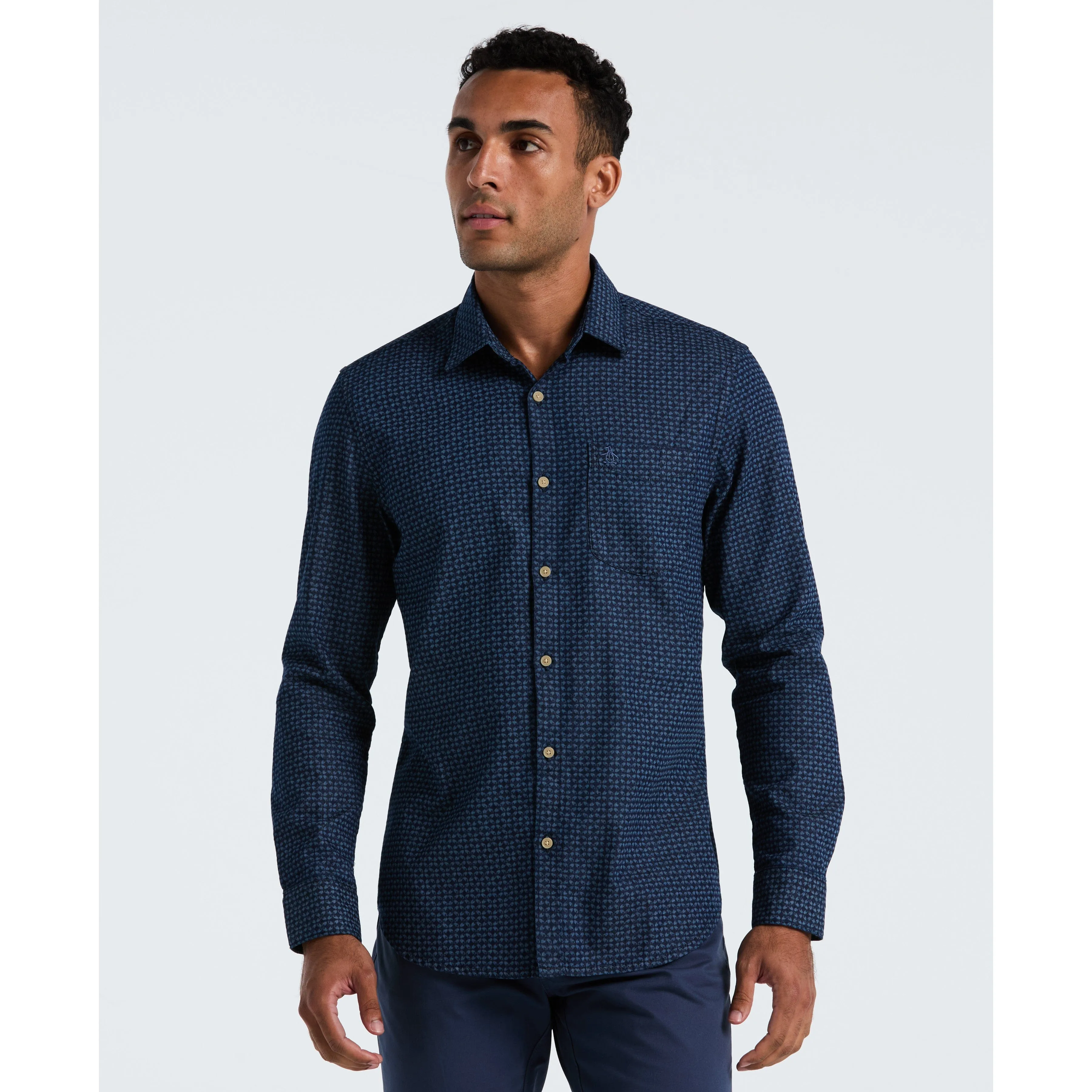 Indigo Print Button-Down Shirt sold by Original Penguin