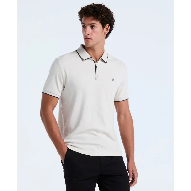 Interlock Quarter Zip Tipped Polo sold by Original Penguin