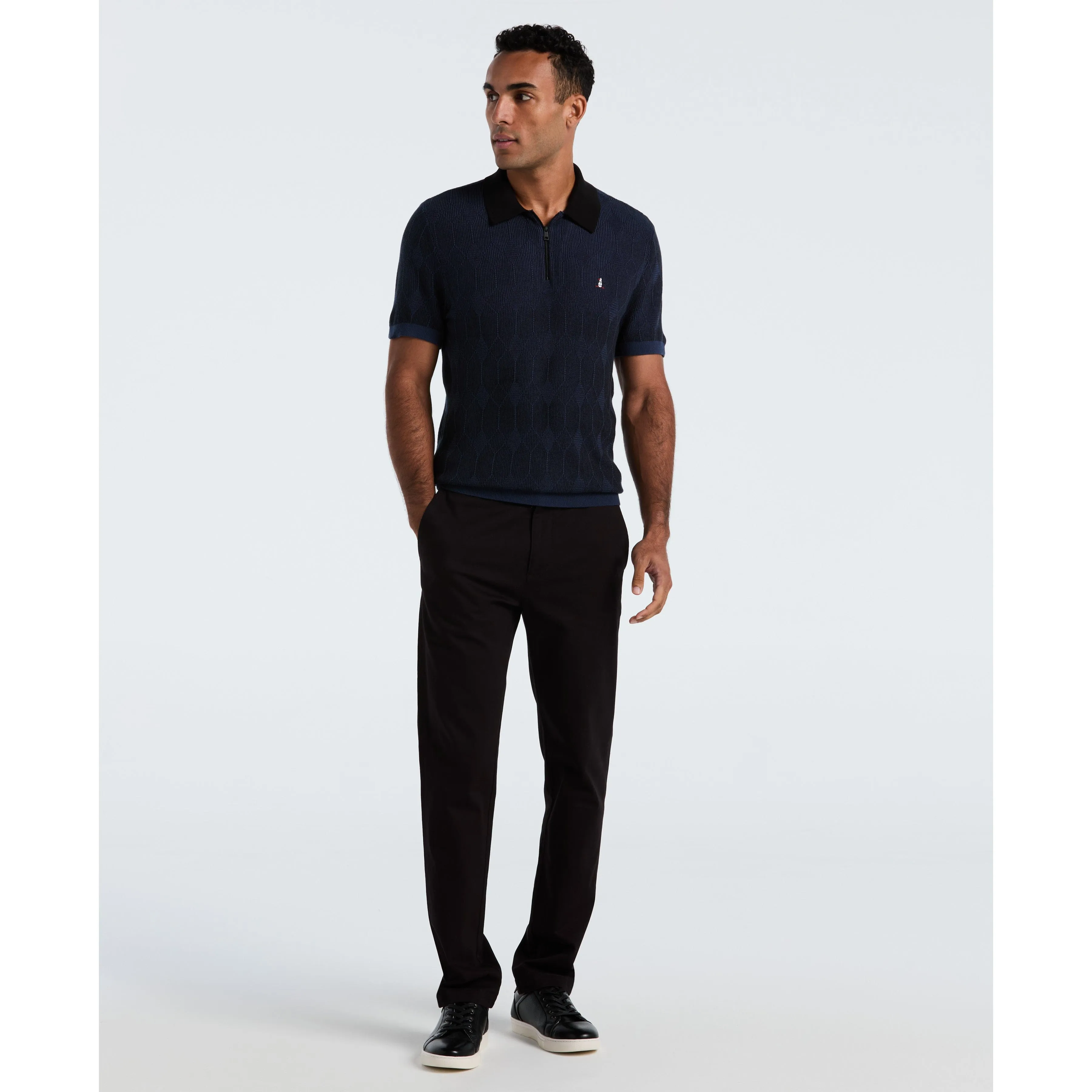 Quarter Zip Jacquard Sweater Polo sold by Original Penguin product image thumbnail 3