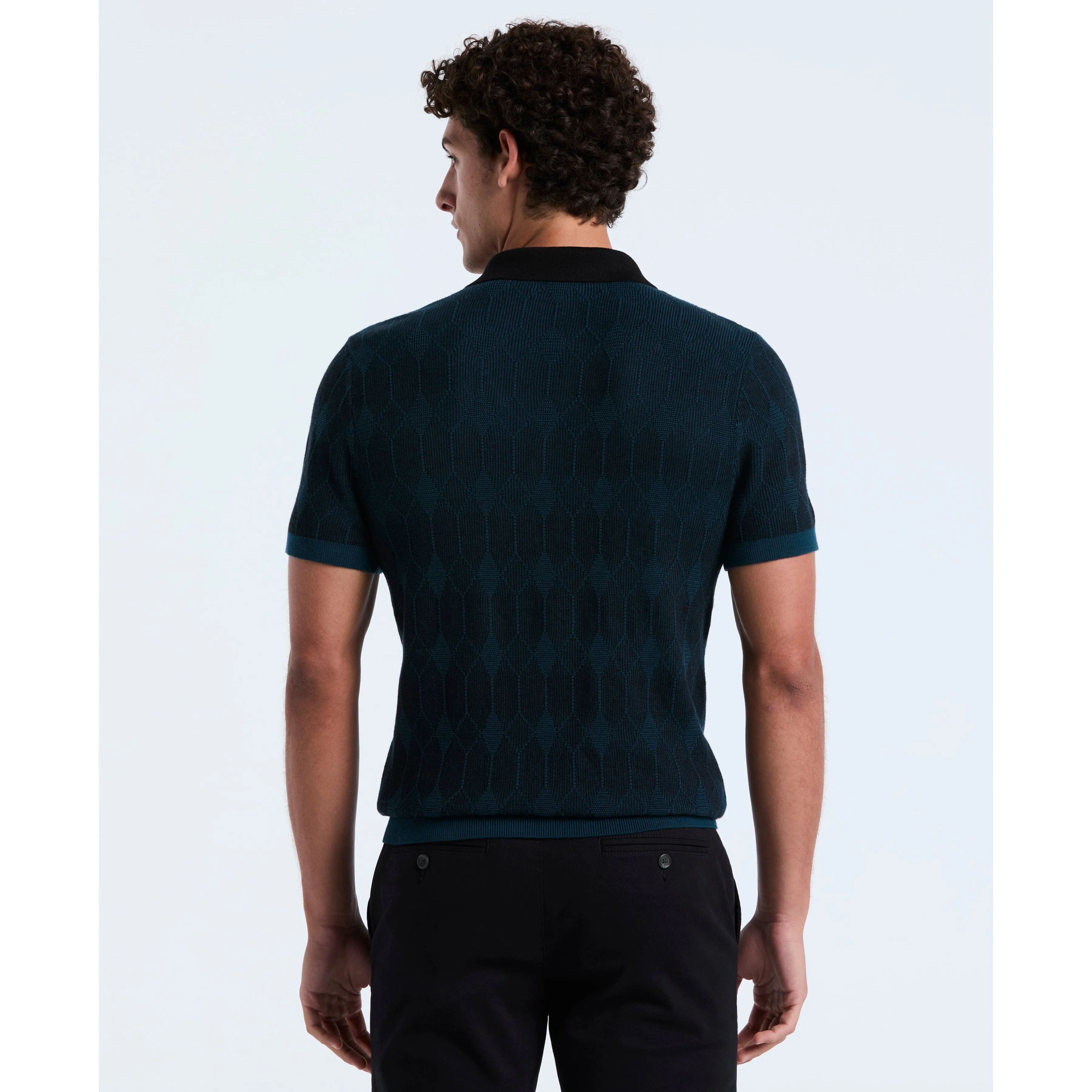 Quarter Zip Jacquard Sweater Polo sold by Original Penguin product image thumbnail 2