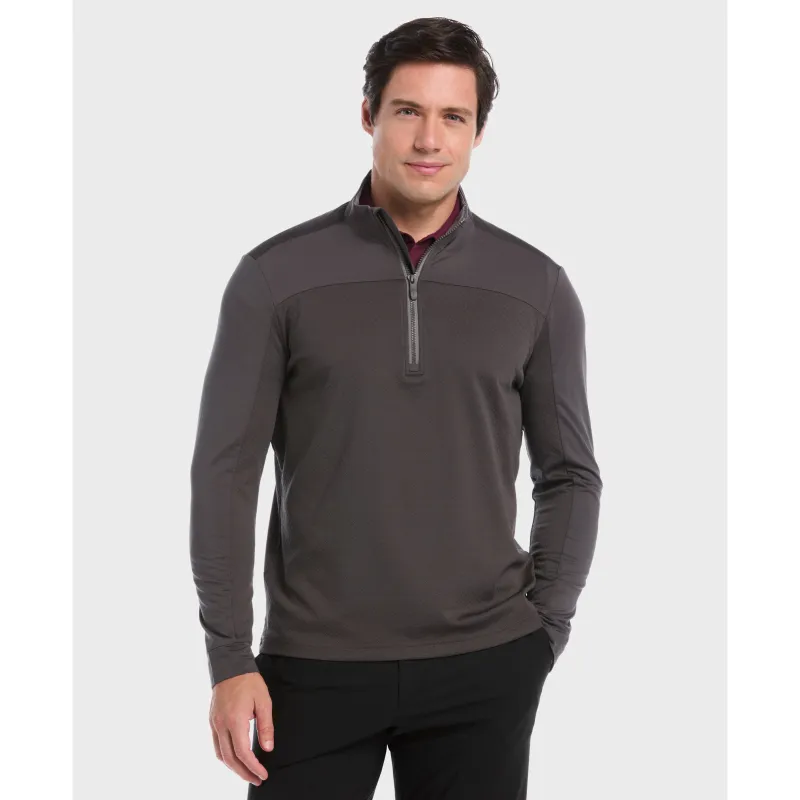 Quarter Zip Mixed Media Pullover sold by Original Penguin