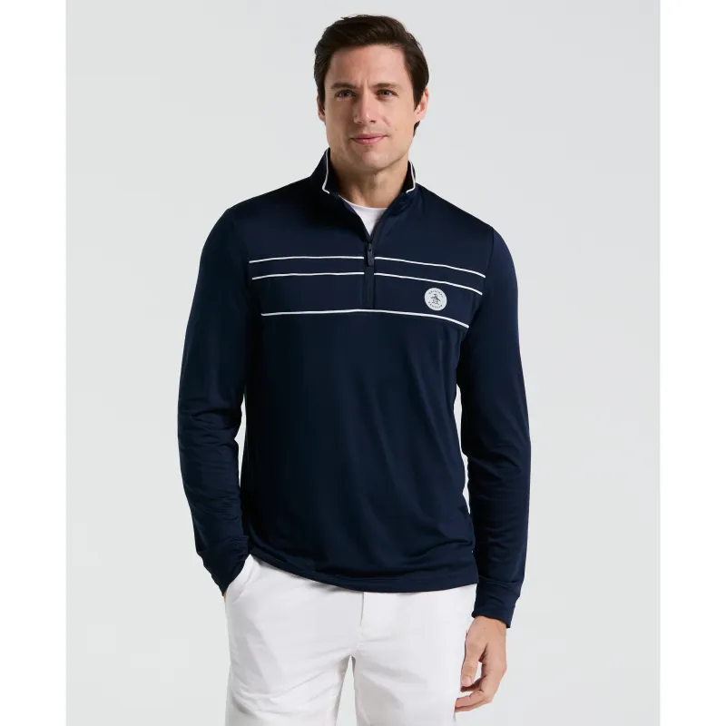 Quarter Zip Striped Golf Base Pullover sold by Original Penguin