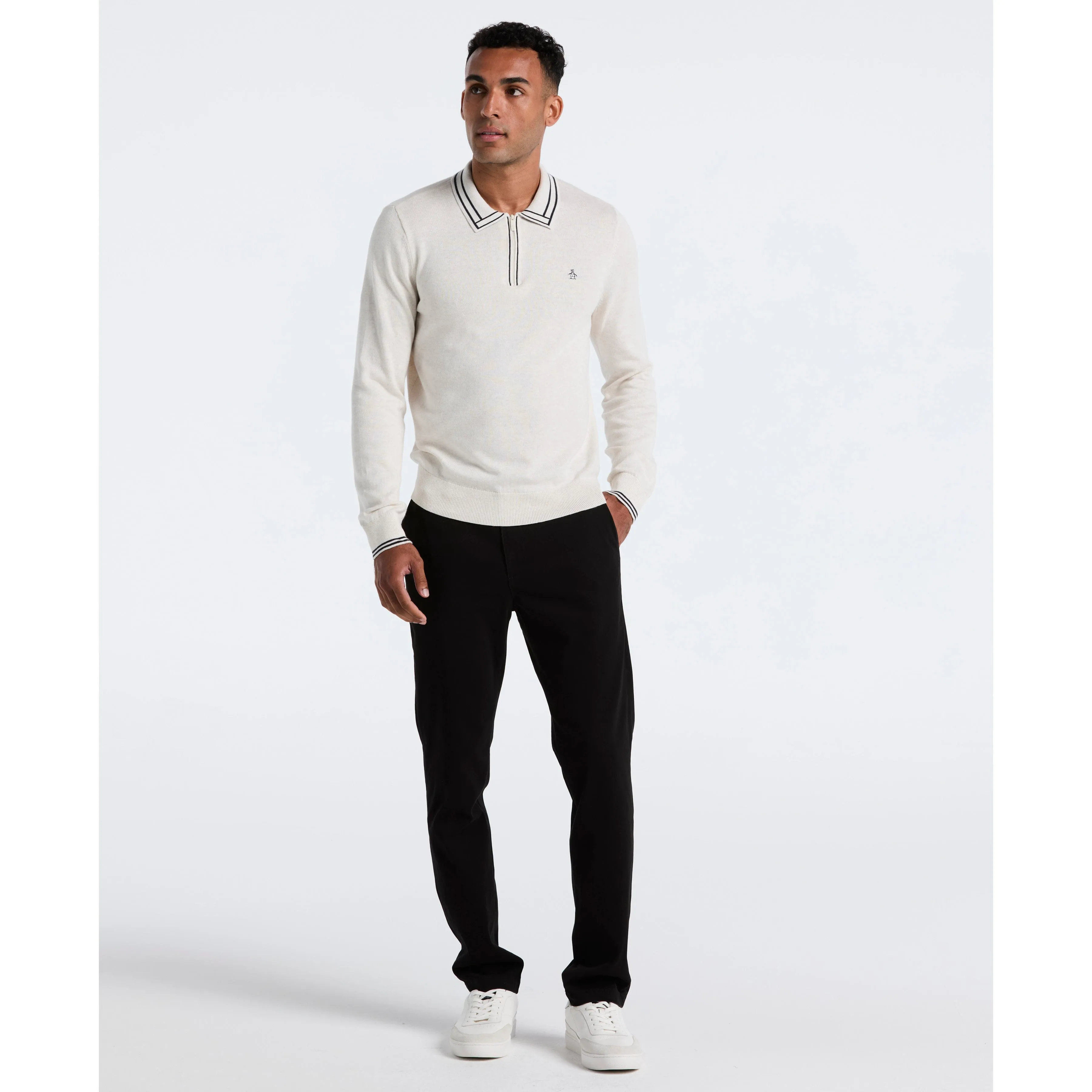 Tipped Quarter Zip Sweater Polo sold by Original Penguin product image thumbnail 4