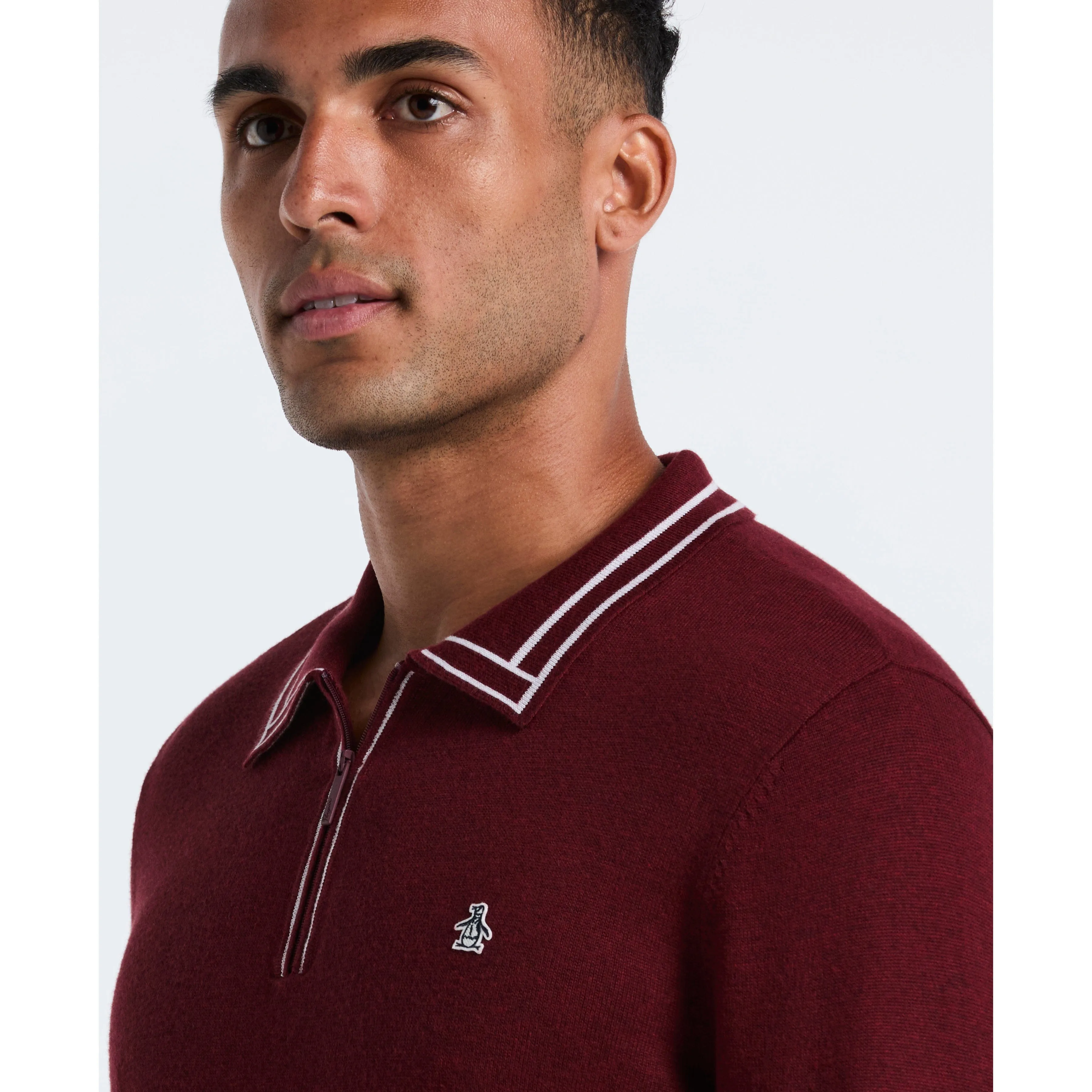 Tipped Quarter Zip Sweater Polo sold by Original Penguin product image thumbnail 3