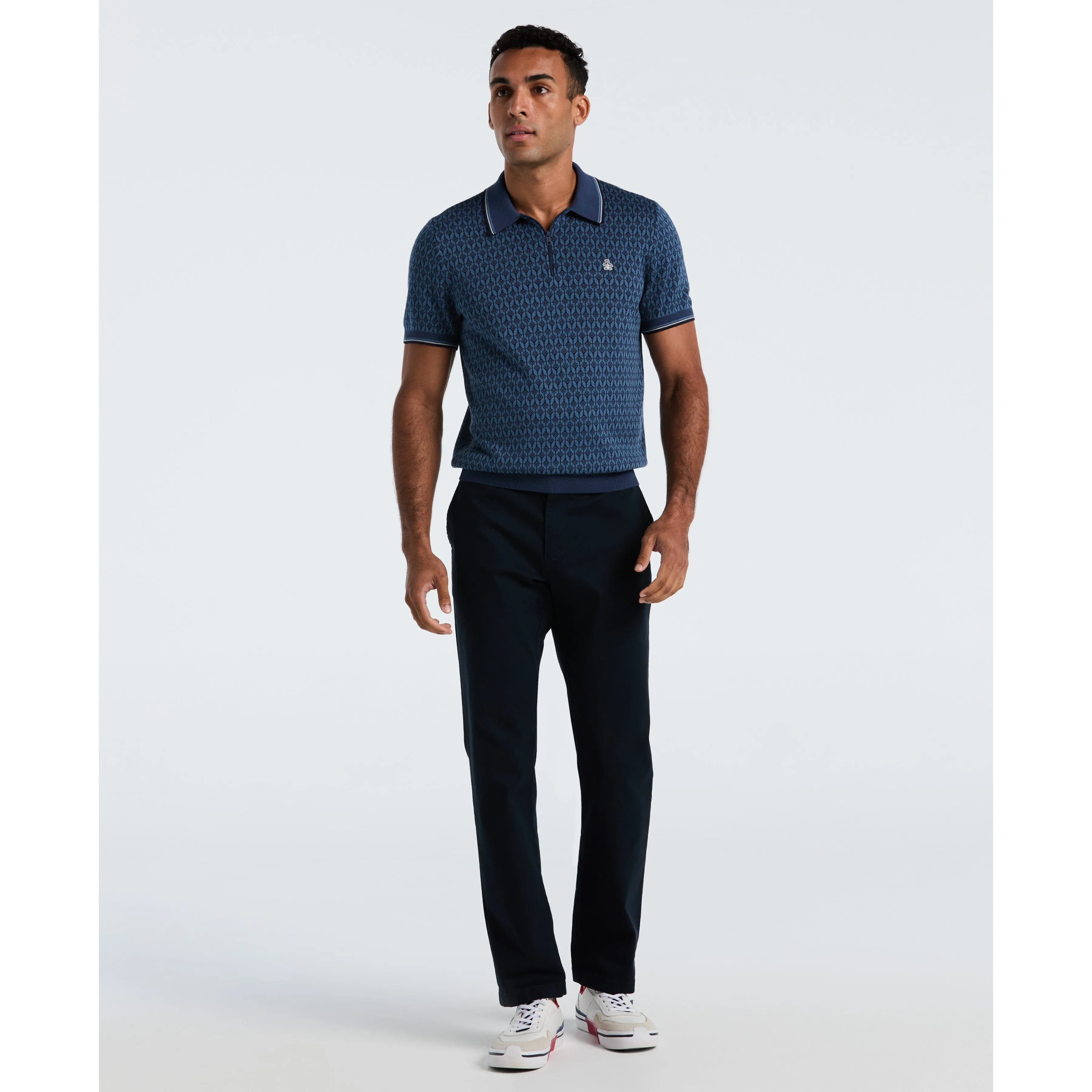Quarter Zip Geo Jacquard Sweater Polo sold by Original Penguin product image thumbnail 3