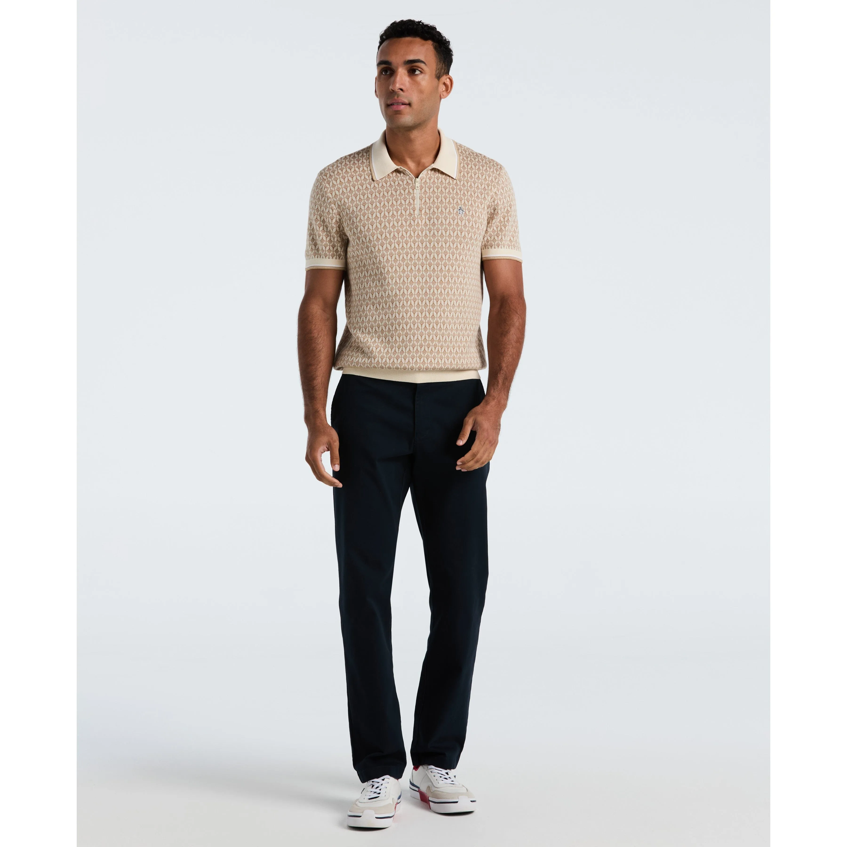 Quarter Zip Geo Jacquard Sweater Polo sold by Original Penguin product image thumbnail 3
