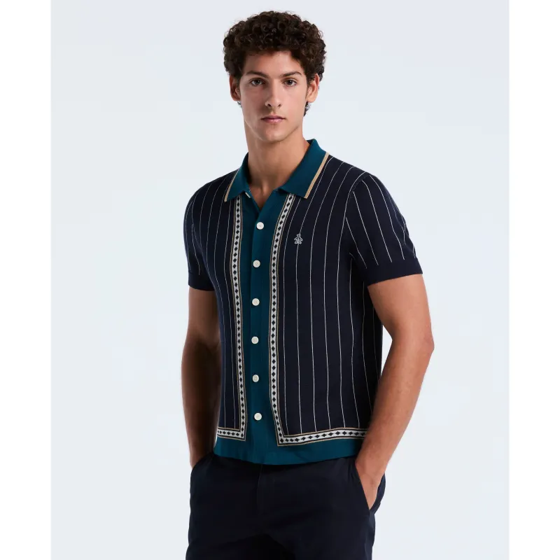 Stripe Jacquard Sweater Polo sold by Original Penguin