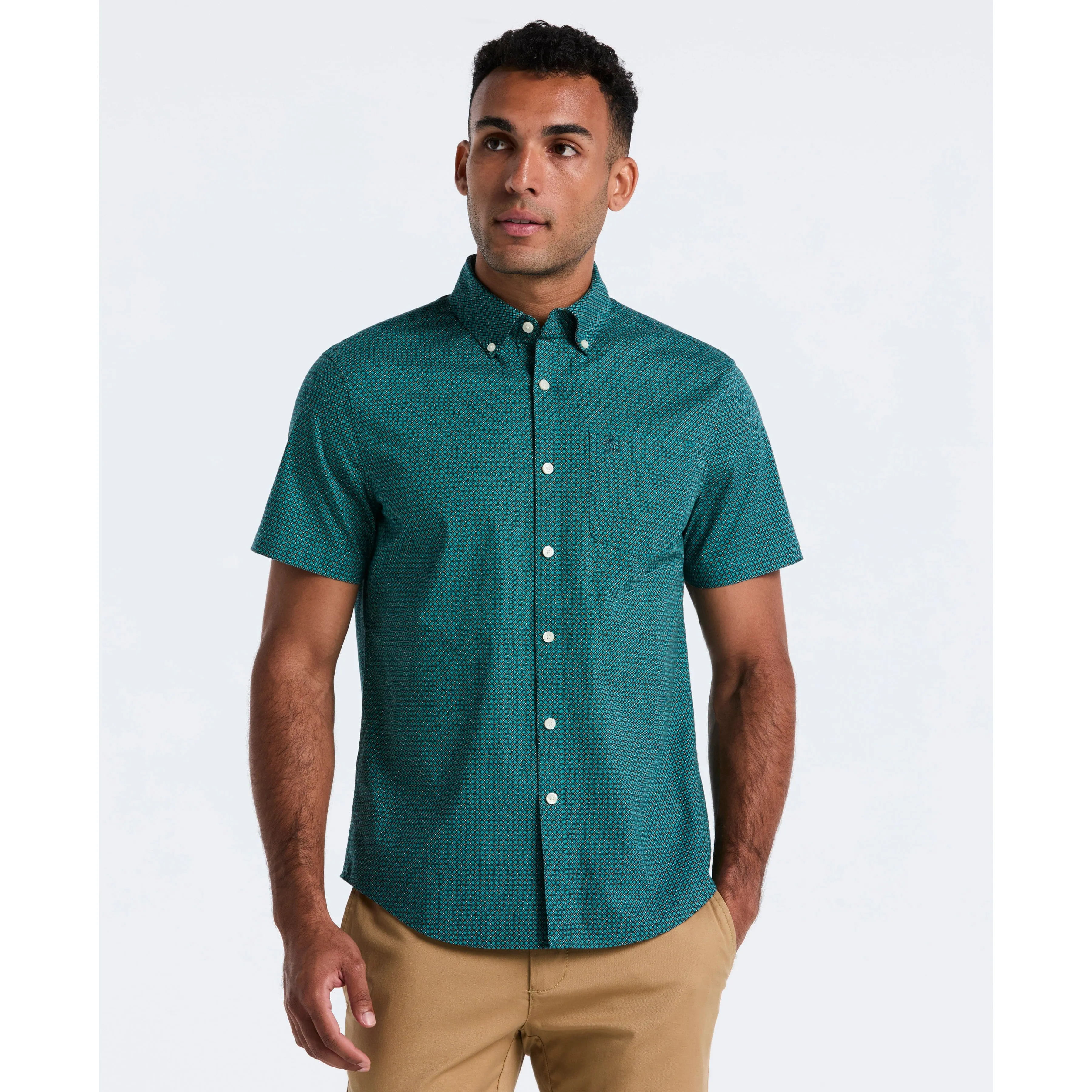 Micro Geo Print Cotton Shirt sold by Original Penguin