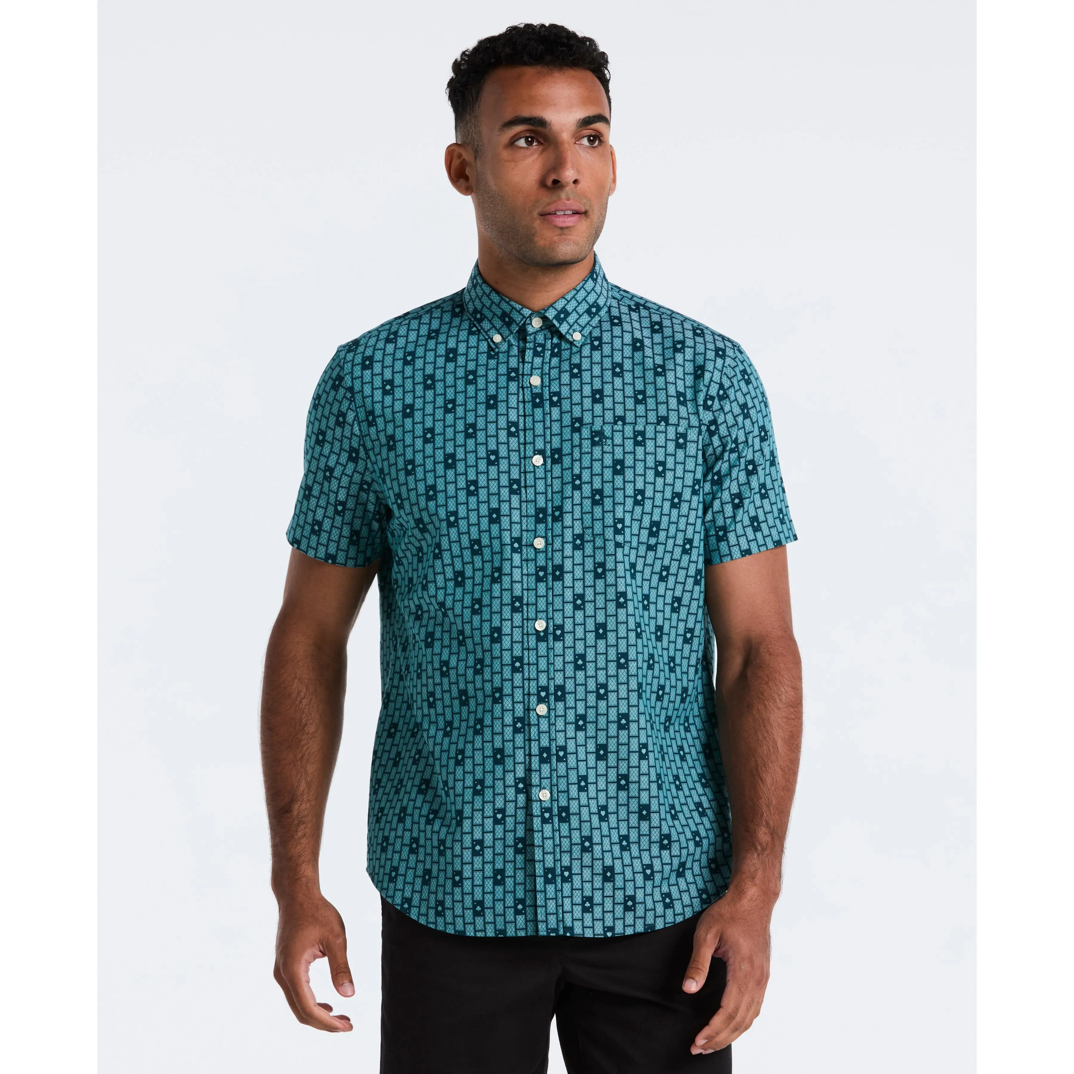 Cards Print Chambray Shirt sold by Original Penguin