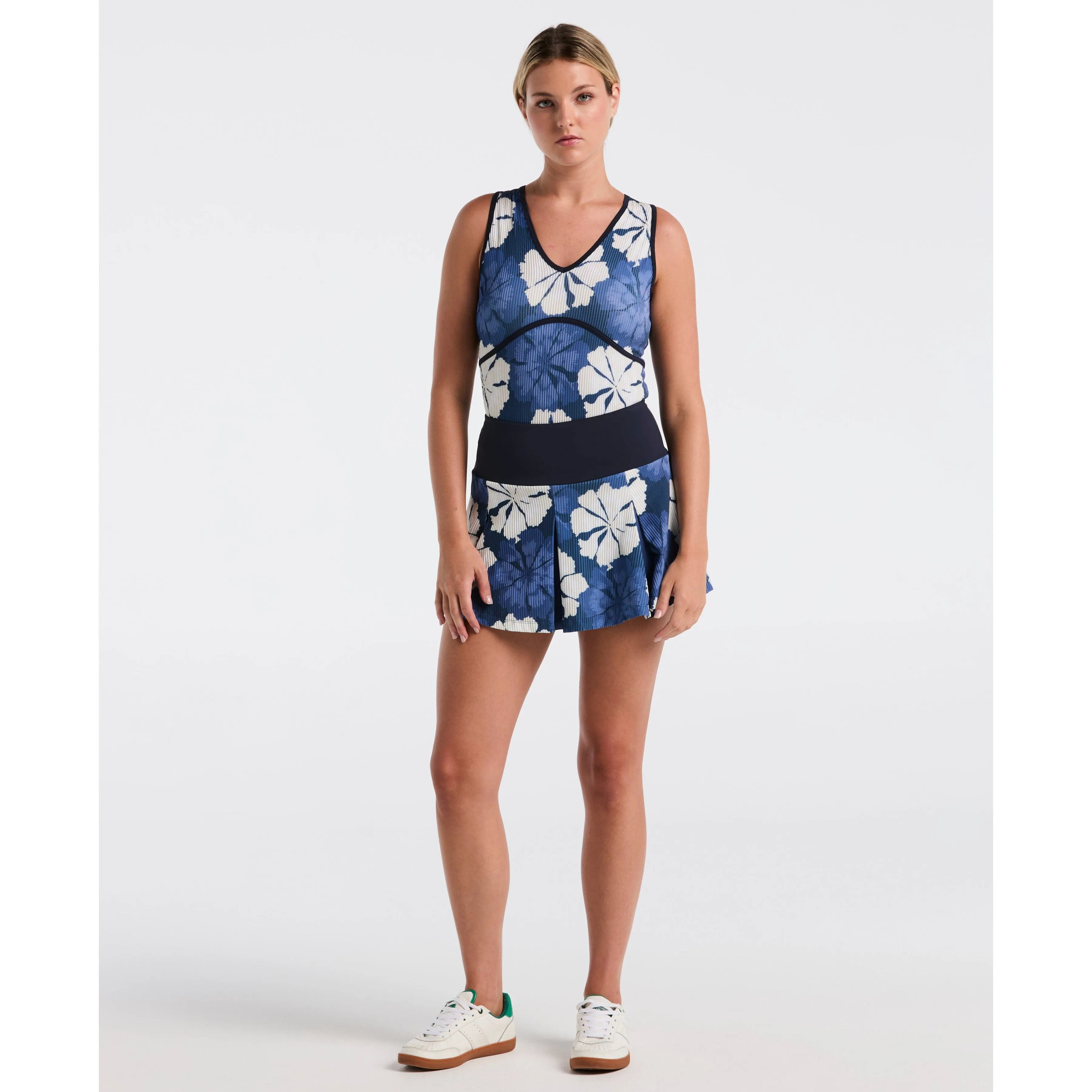 Women's 13" Fuji Floral Ribbed Tennis Skort sold by Original Penguin