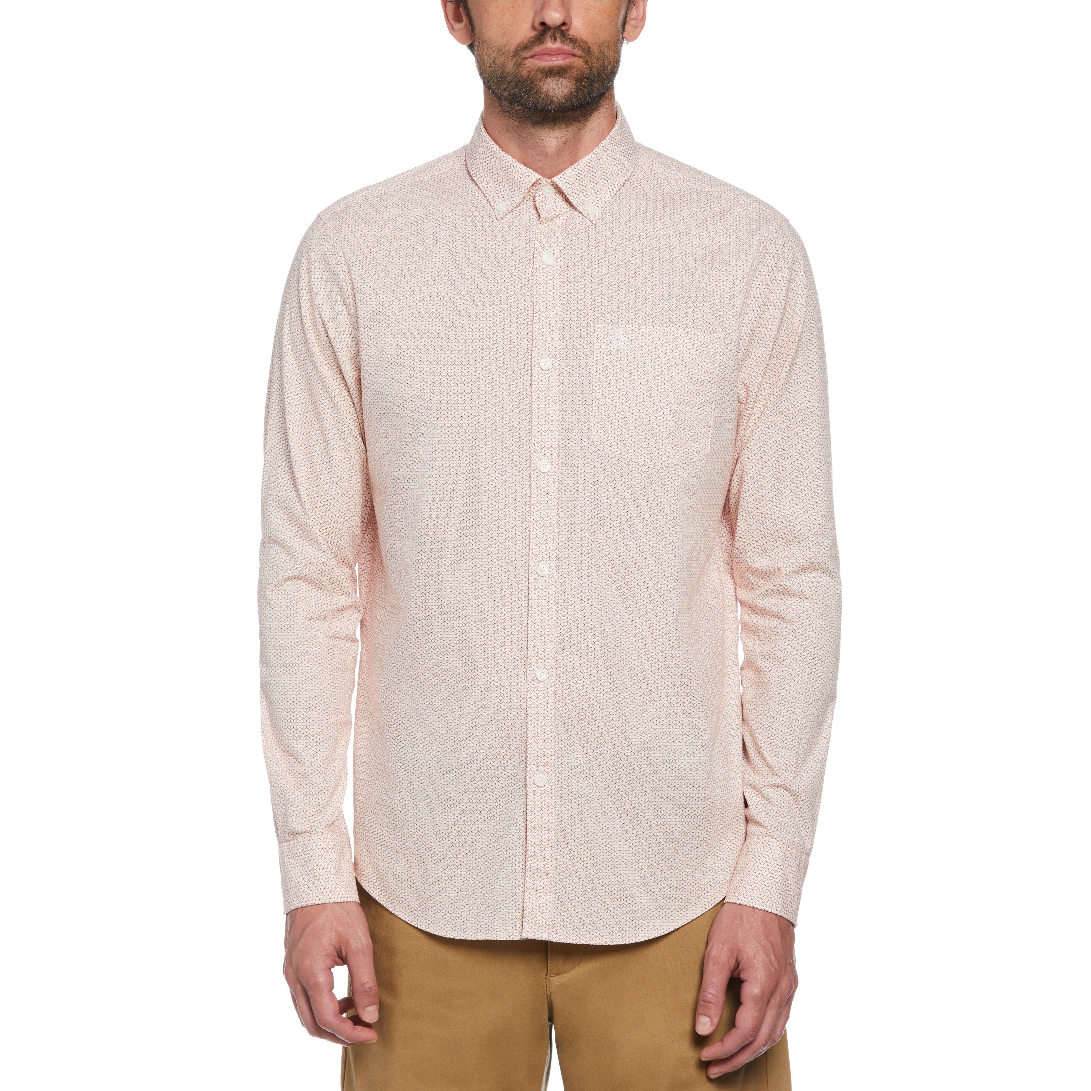Poplin Mini Geometric Floral Print Shirt sold by Original Penguin