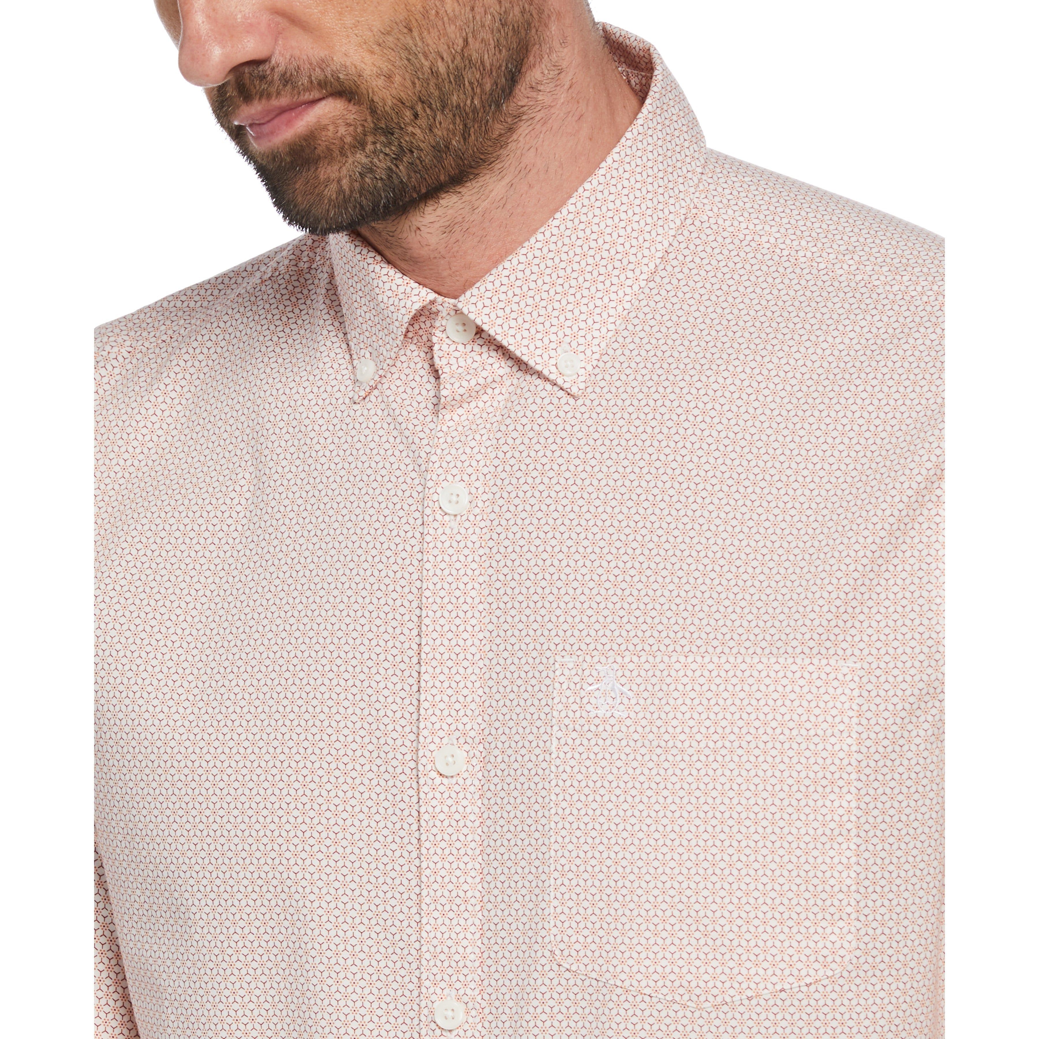 Poplin Mini Geometric Floral Print Shirt sold by Original Penguin product image thumbnail 3
