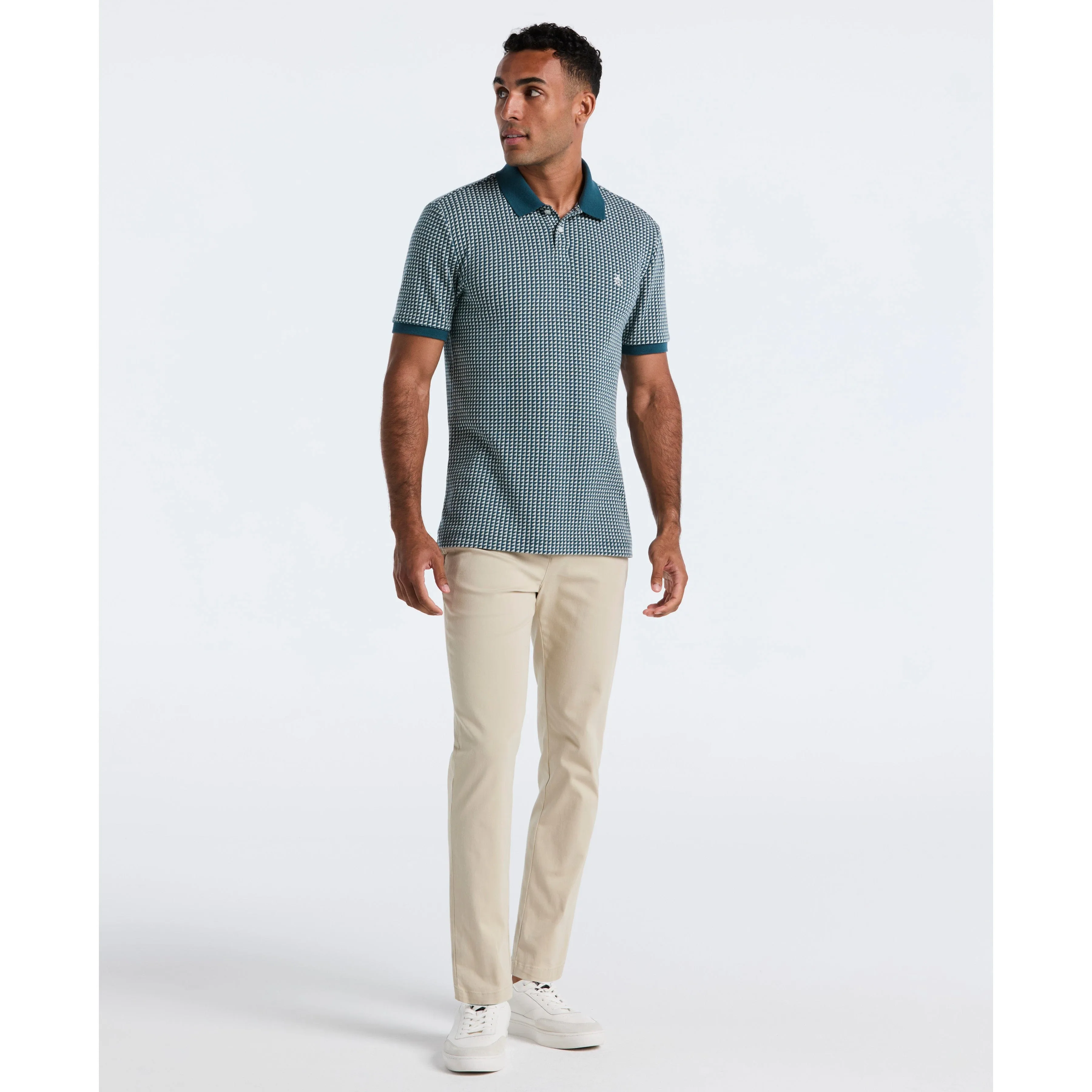 Jacquard Ribbed Triangle Polo sold by Original Penguin product image thumbnail 4