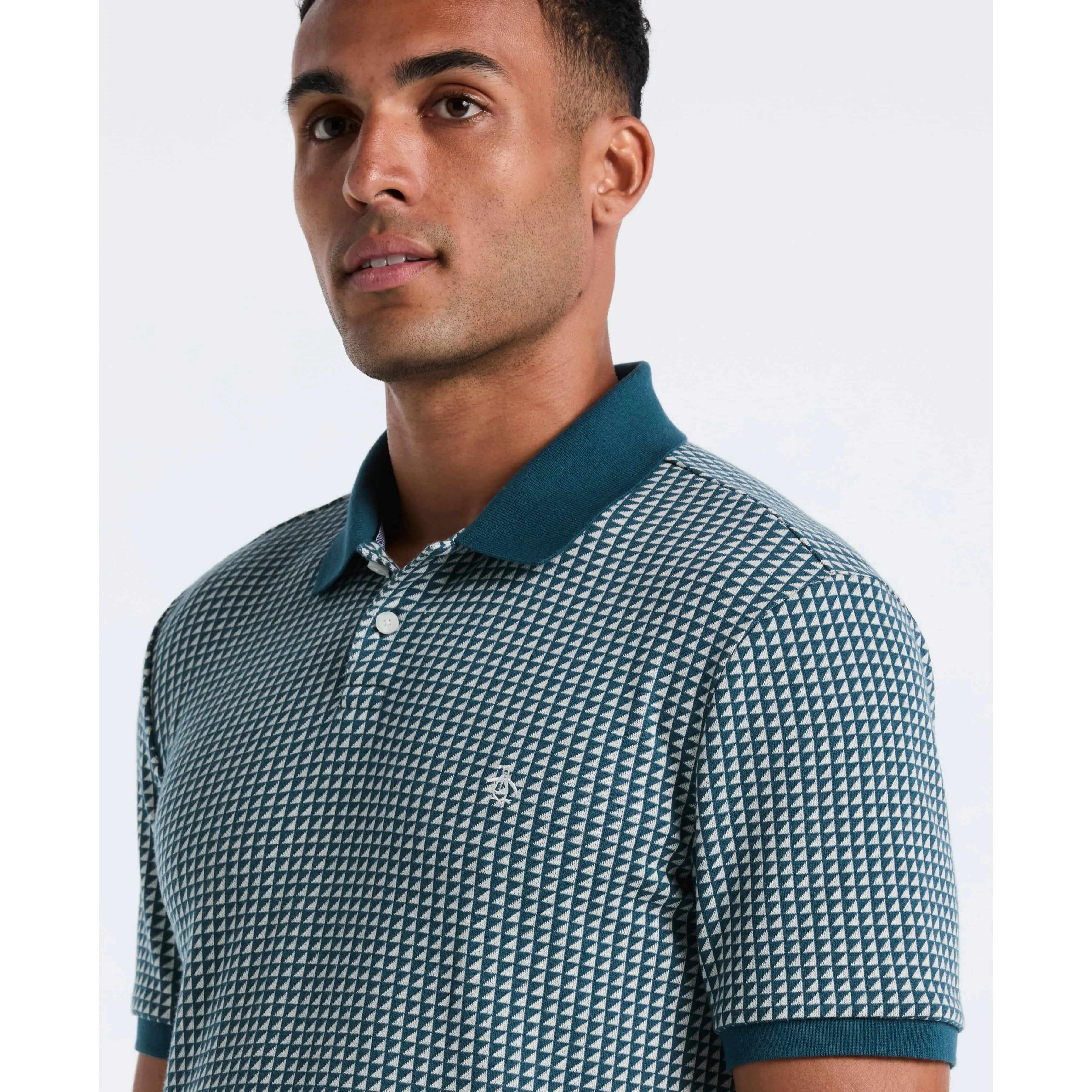 Jacquard Ribbed Triangle Polo sold by Original Penguin product image thumbnail 3