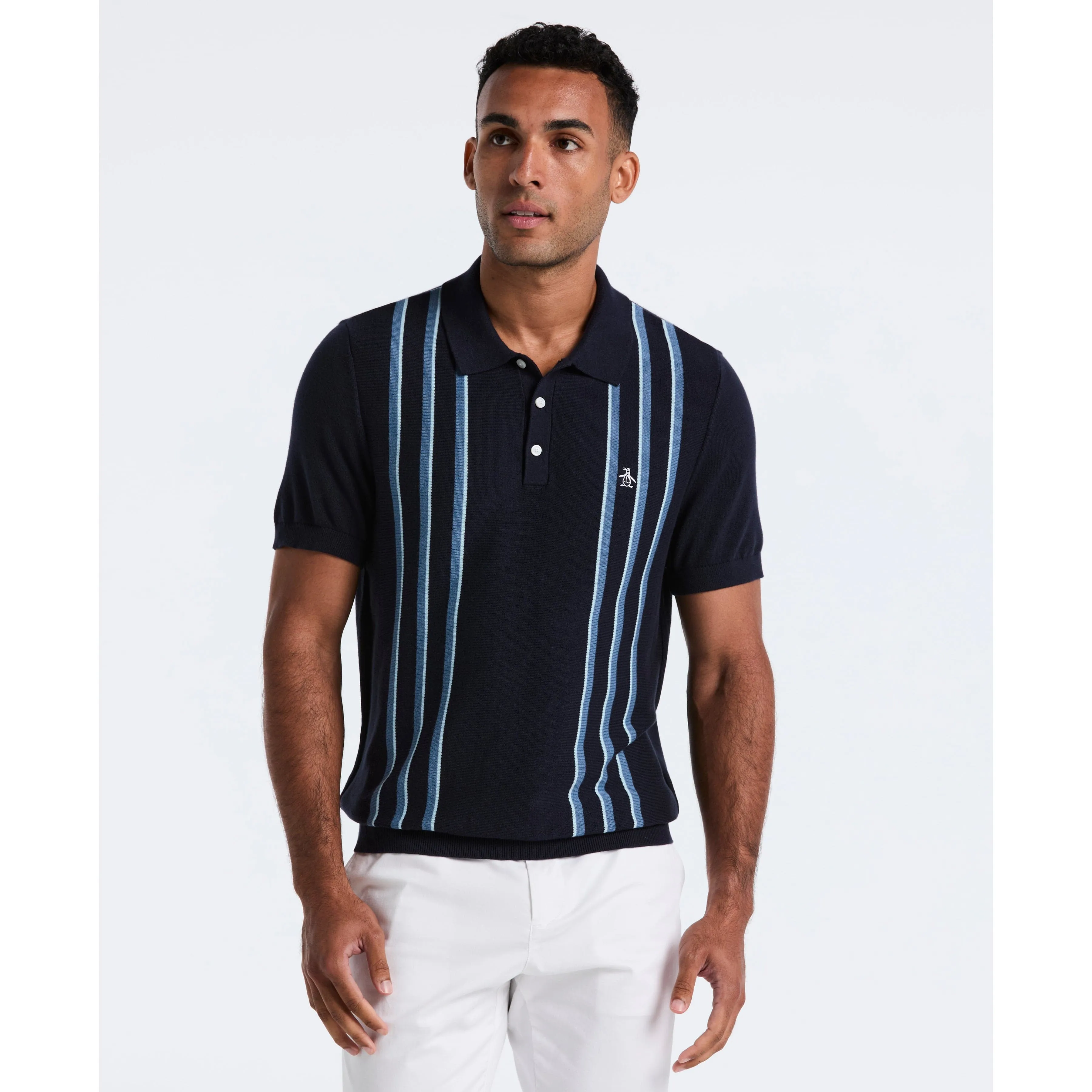 Cotton Vertical Stripe Sweater Polo sold by Original Penguin