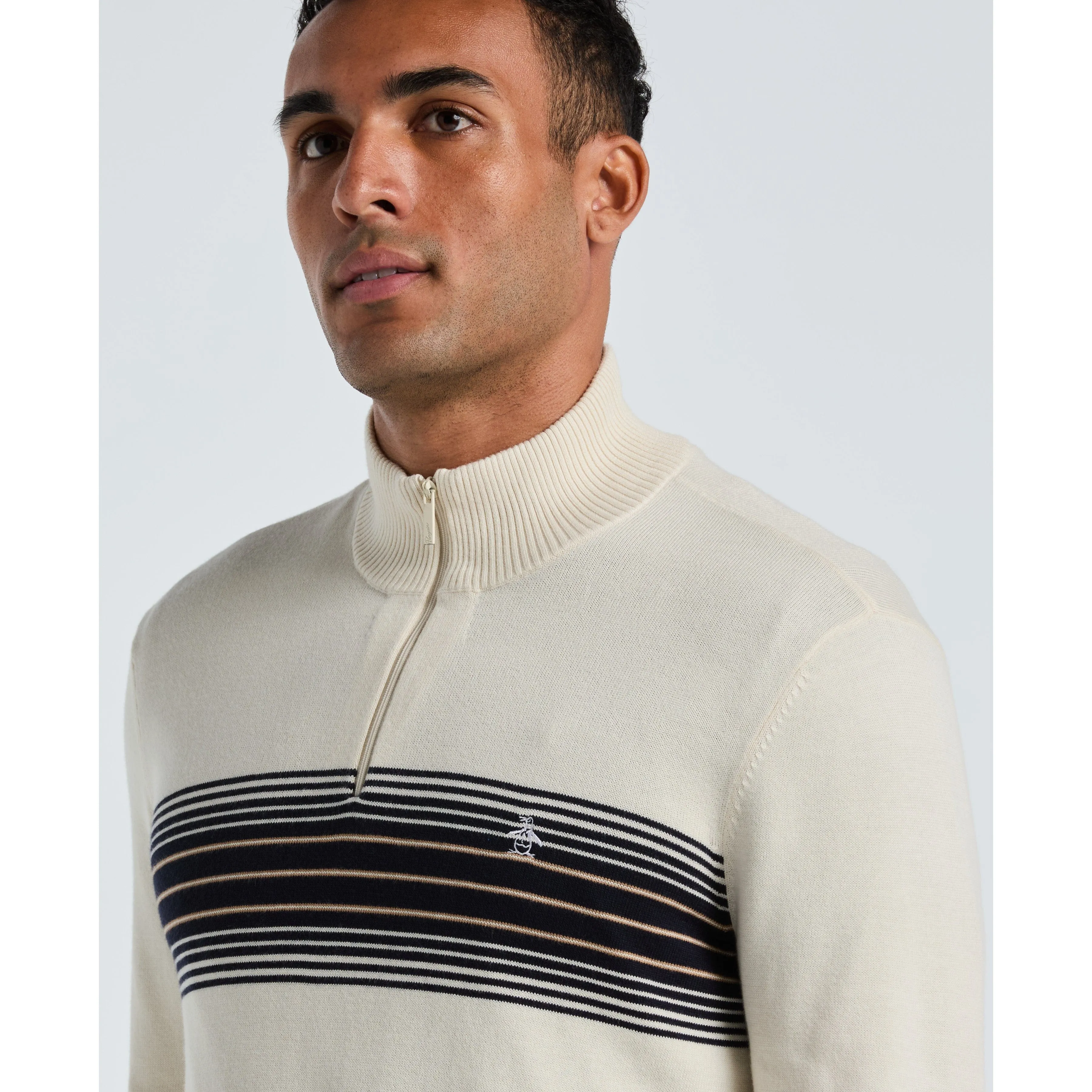 Quarter Zip Chest Stripe Sweater sold by Original Penguin product image thumbnail 3