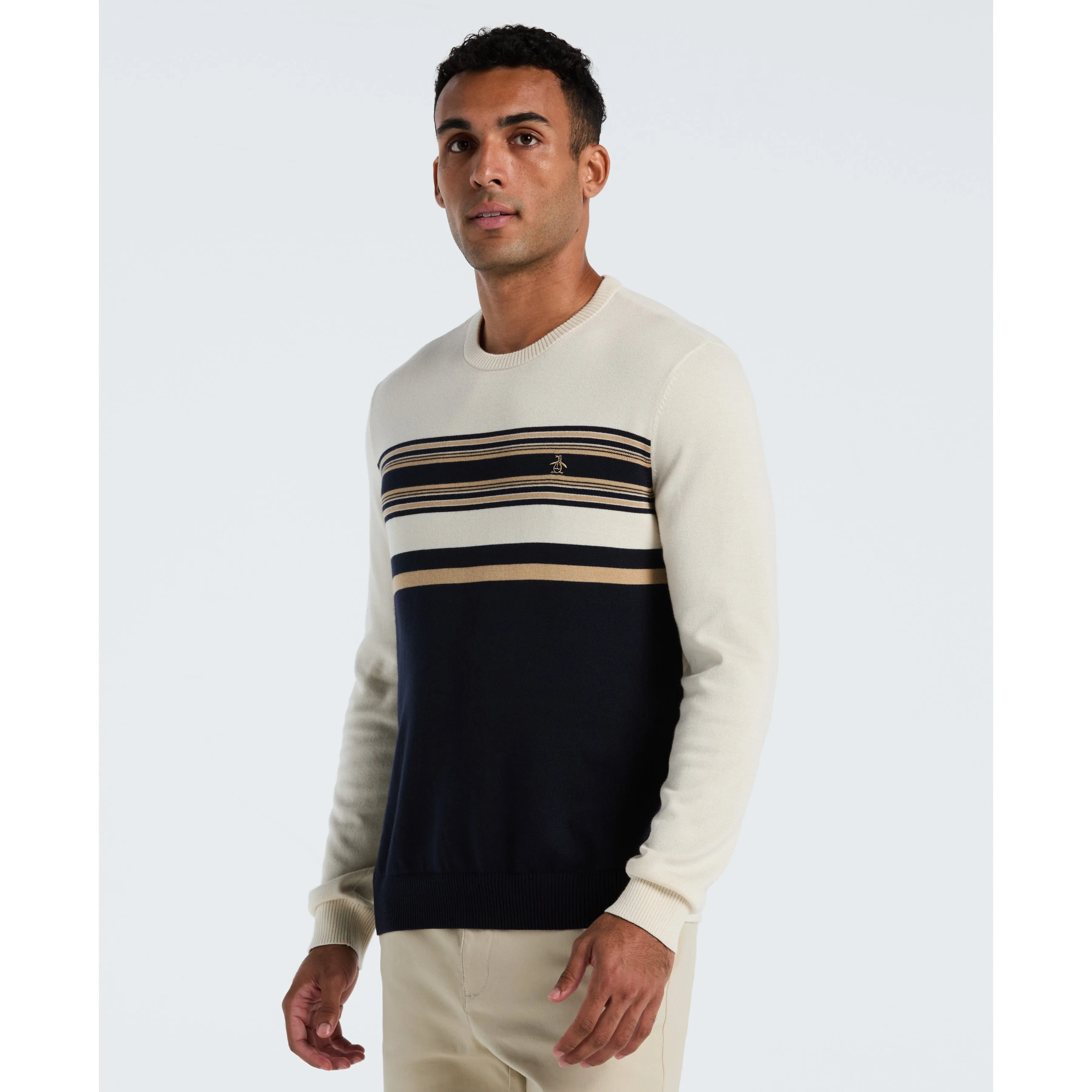 Engineered Stripe Crewneck Sweater sold by Original Penguin