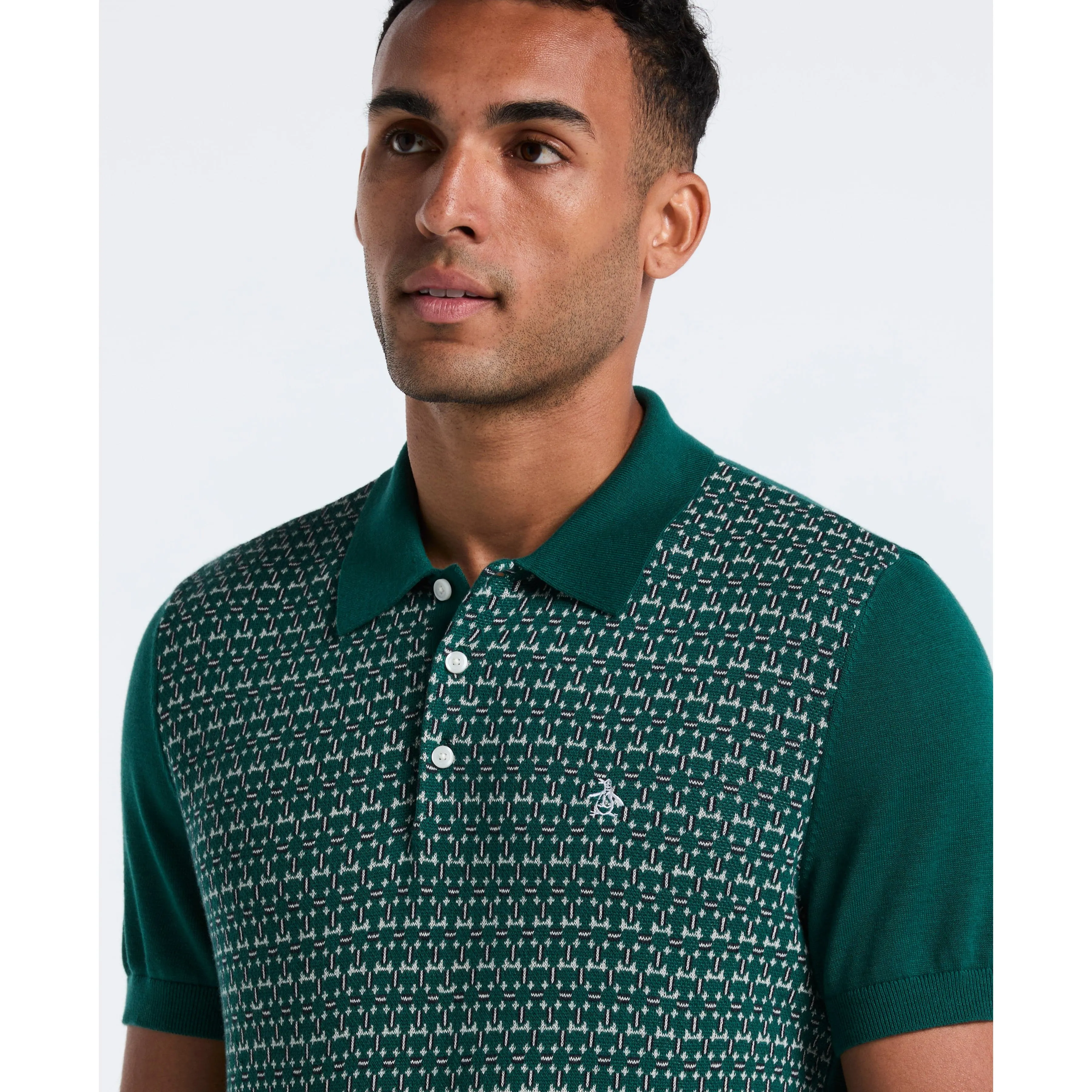 Jacquard Ribbed Sweater Polo sold by Original Penguin product image thumbnail 3