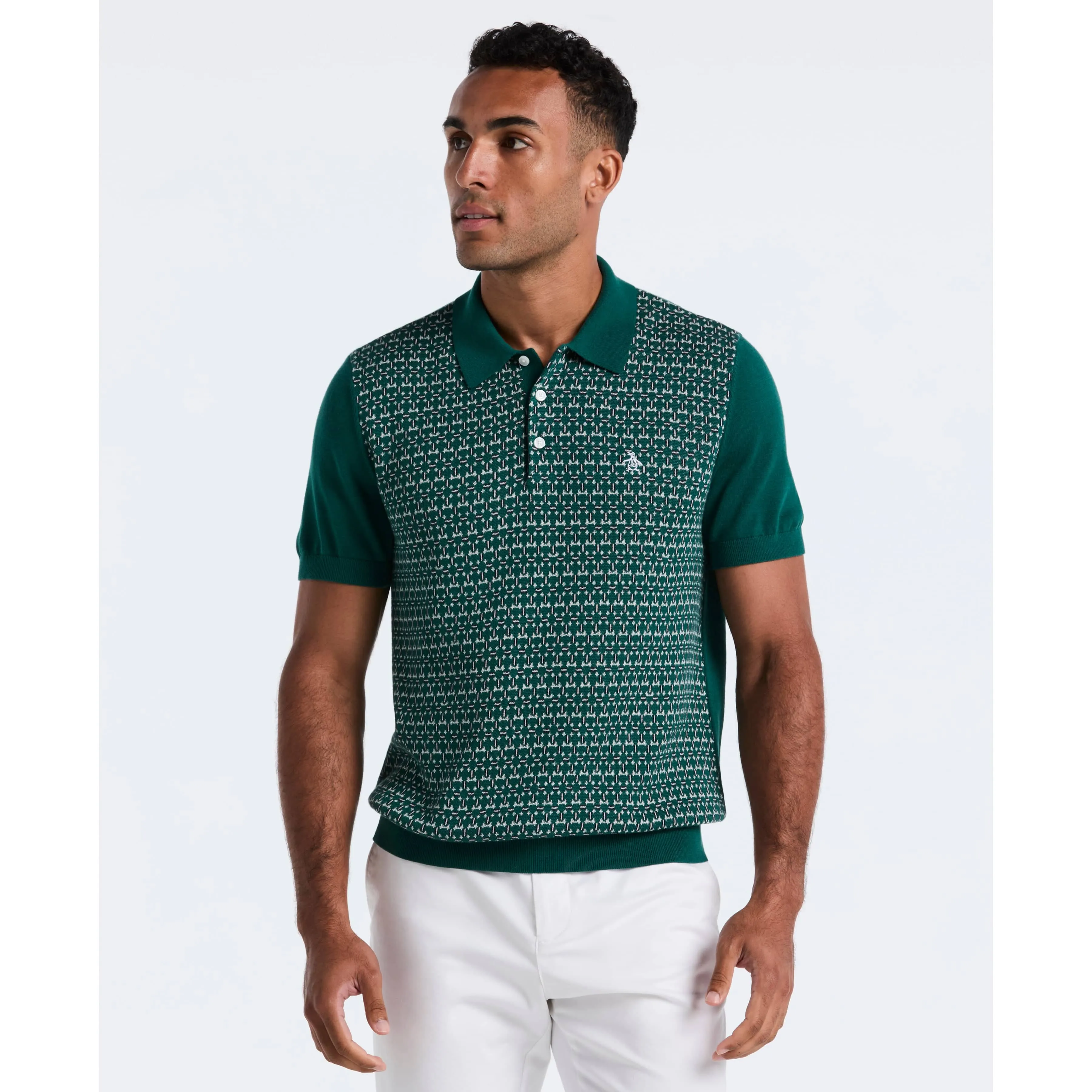 Jacquard Ribbed Sweater Polo sold by Original Penguin