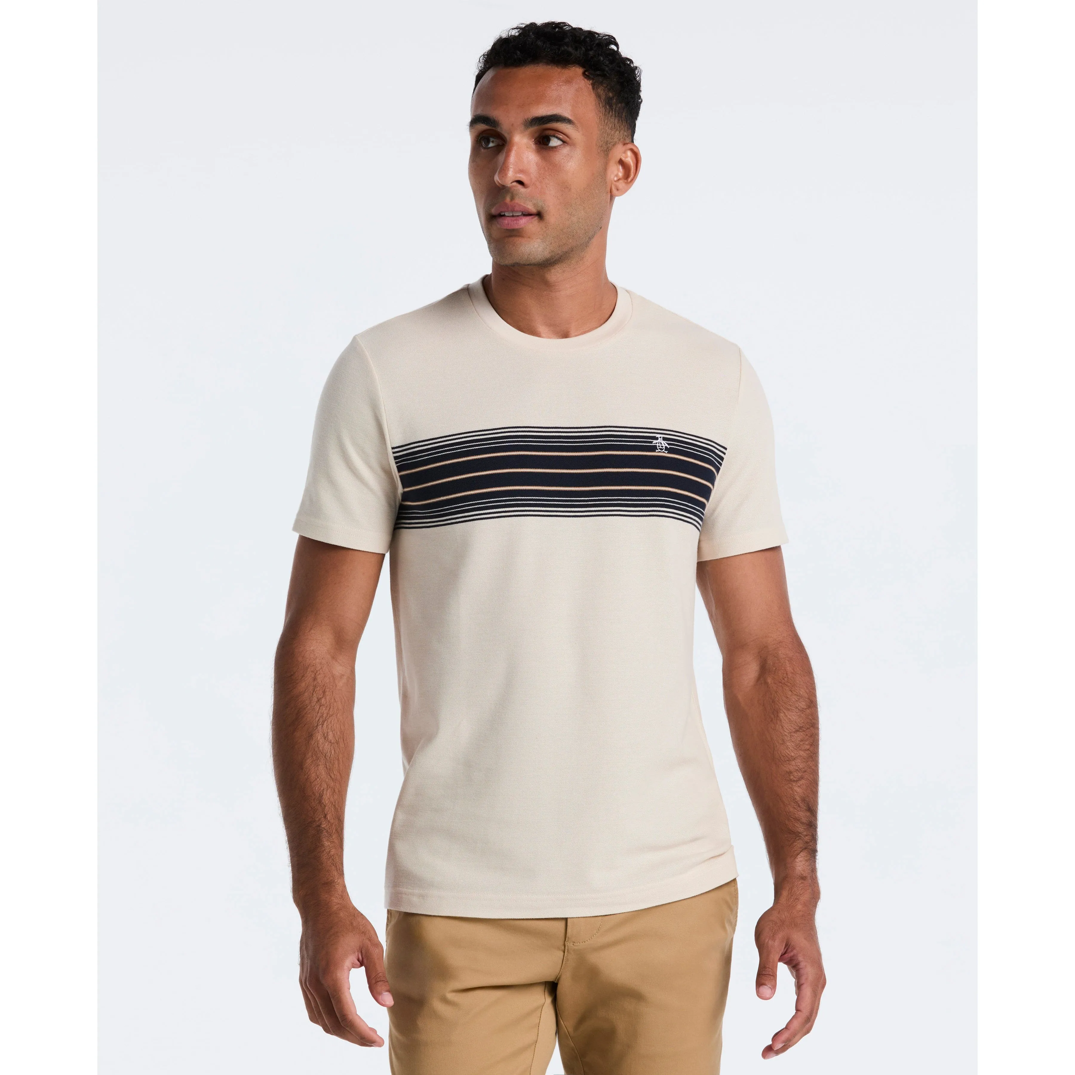 Pique Dye Chest Stripe Tee sold by Original Penguin