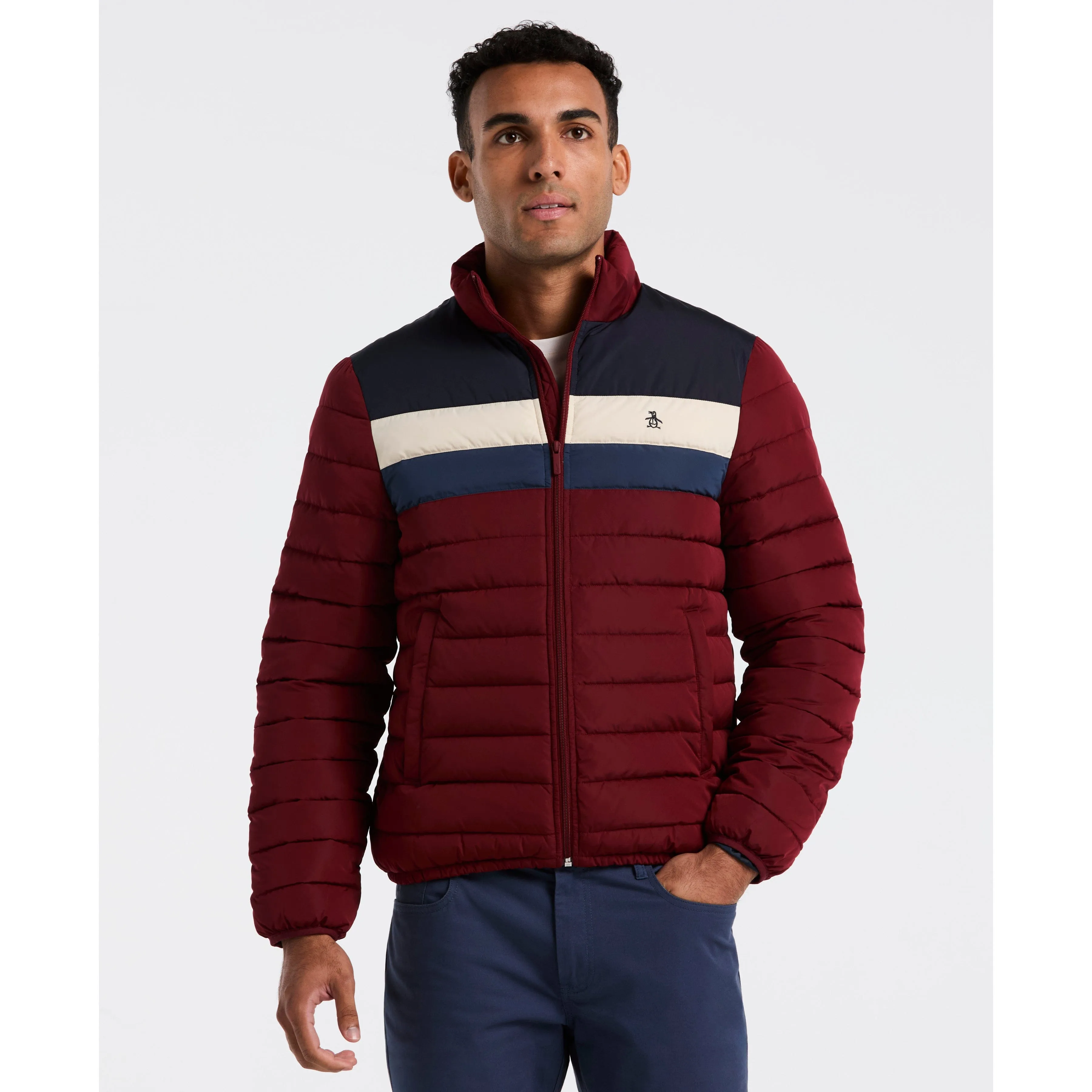 Faux Down Colorblock Jacket sold by Original Penguin