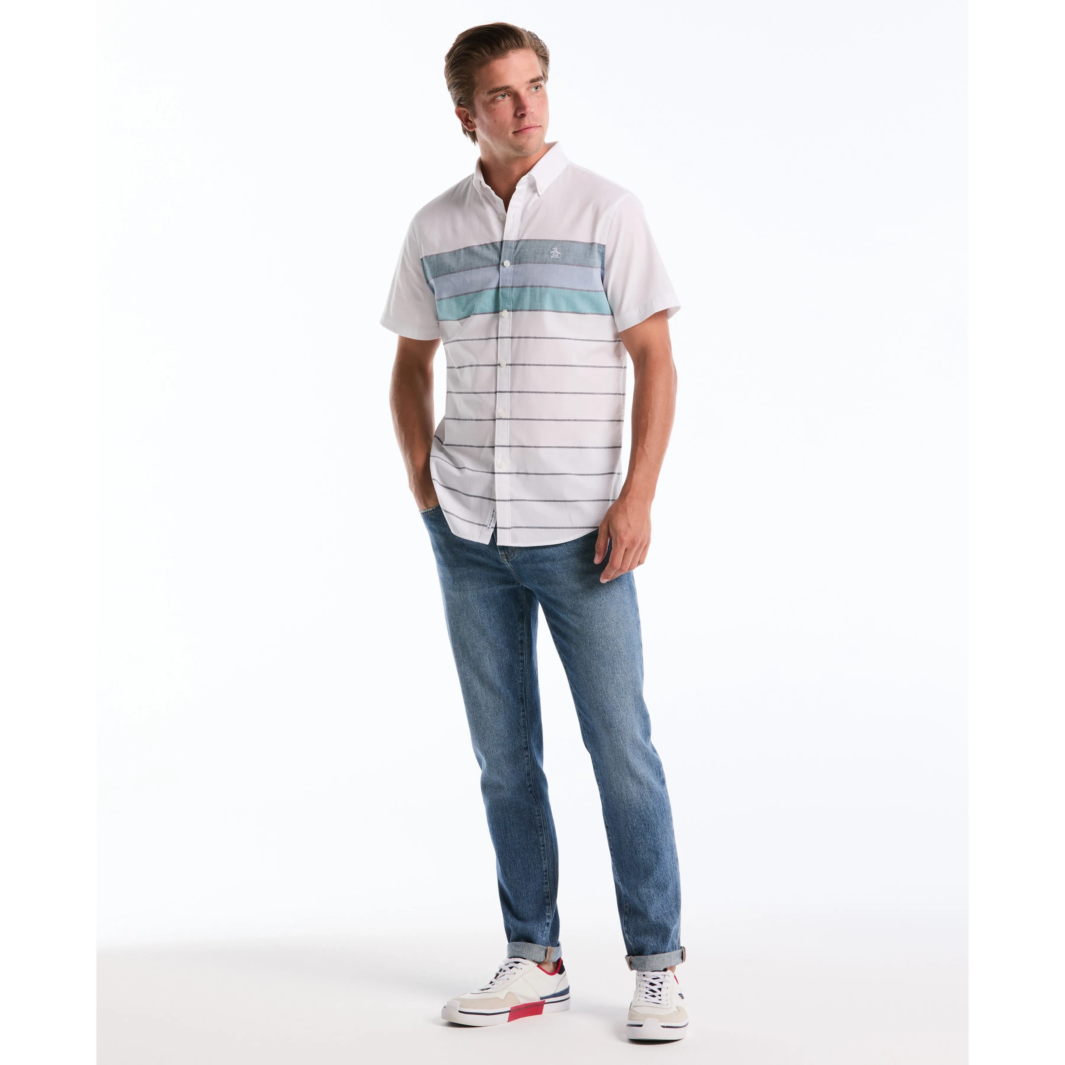 Stripe Button-Down Poplin Shirt sold by Original Penguin product image thumbnail 4