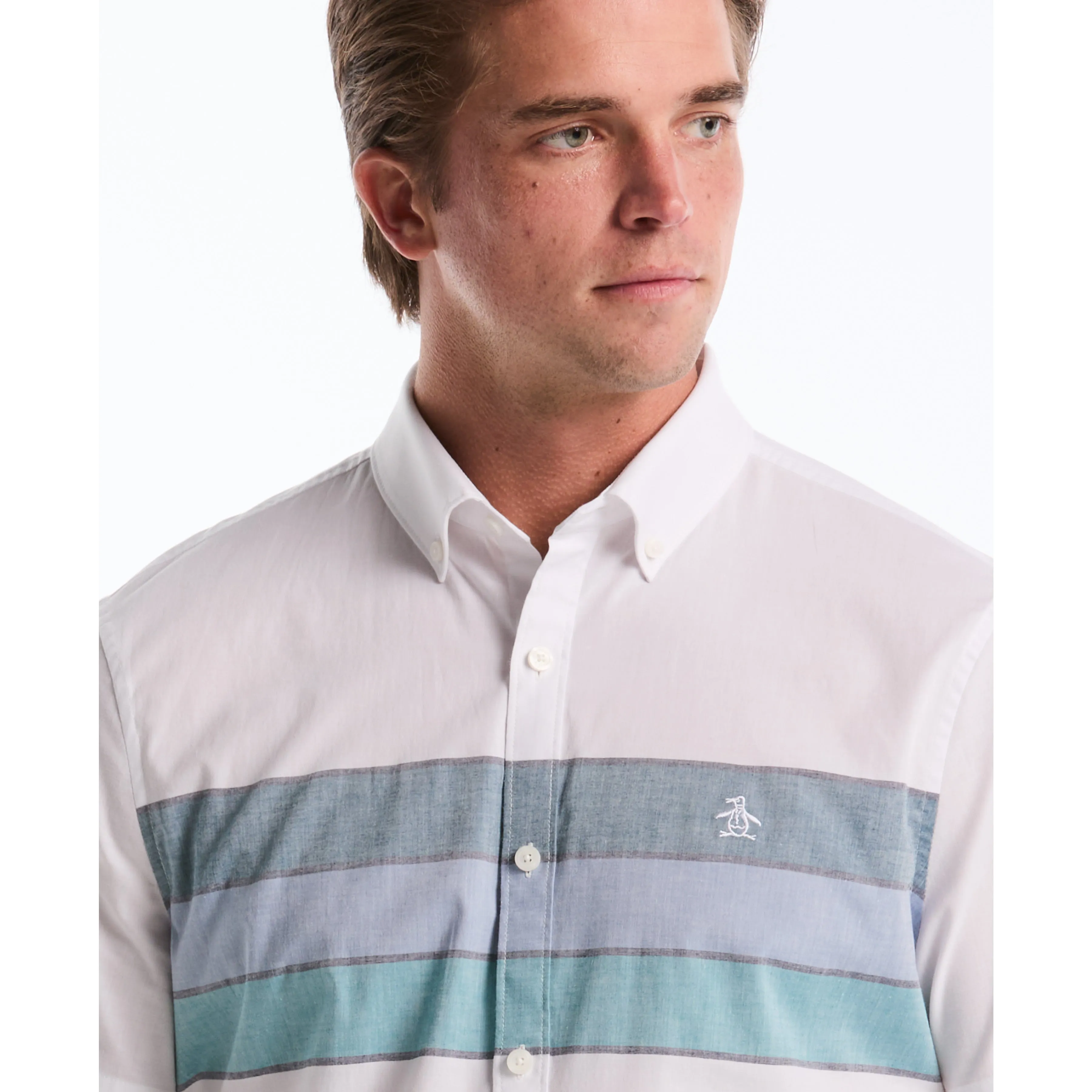 Stripe Button-Down Poplin Shirt sold by Original Penguin product image thumbnail 3