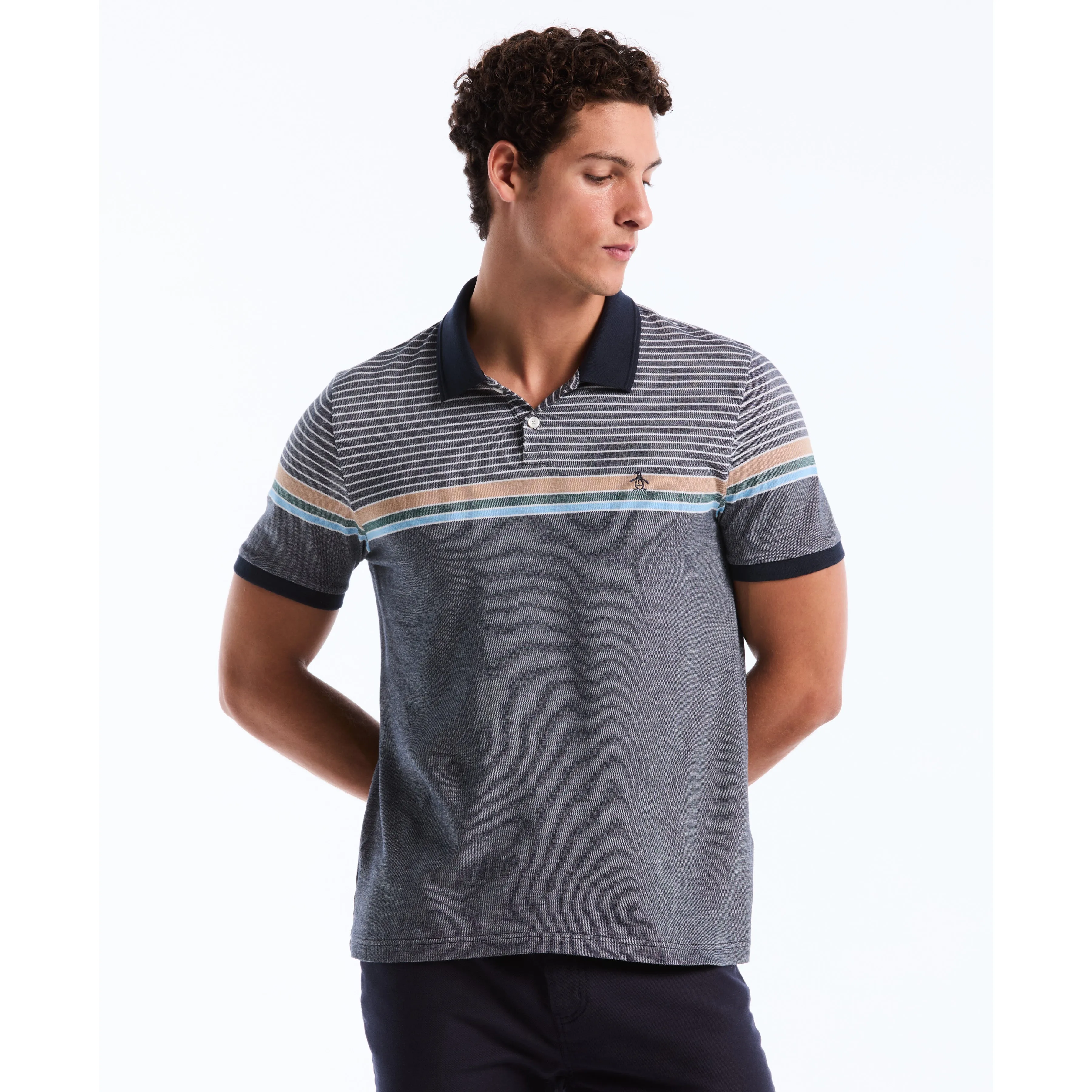 Birdseye Chest Stripe Polo sold by Original Penguin product image thumbnail 5