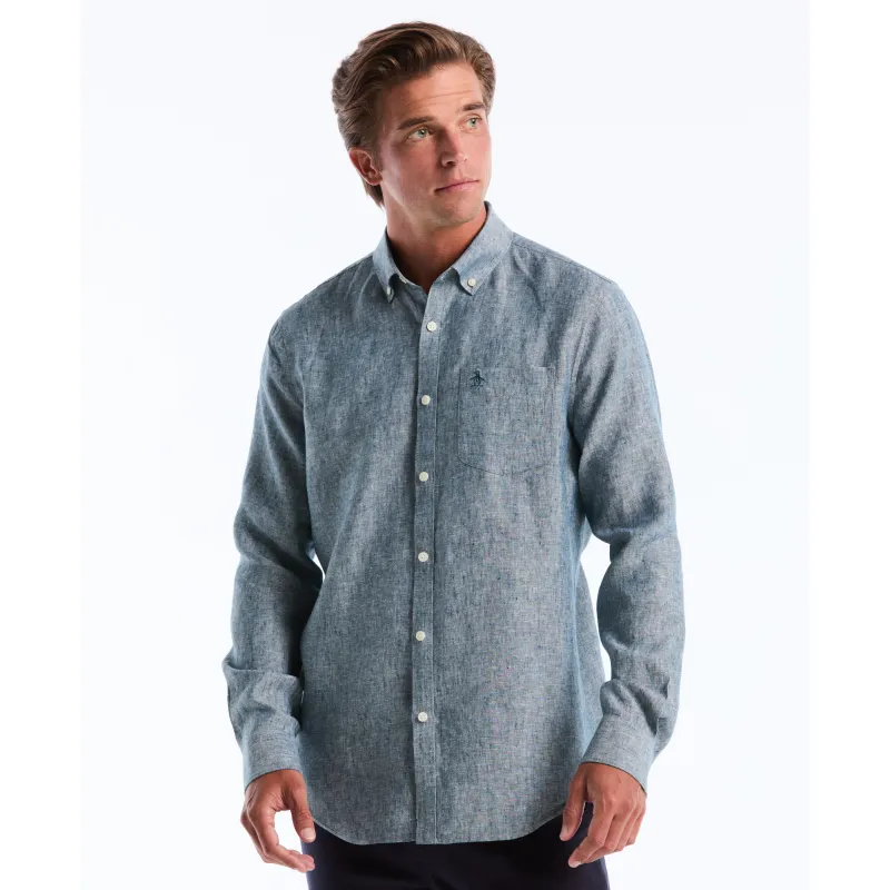 Long Sleeve Washed Linen Shirt sold by Original Penguin