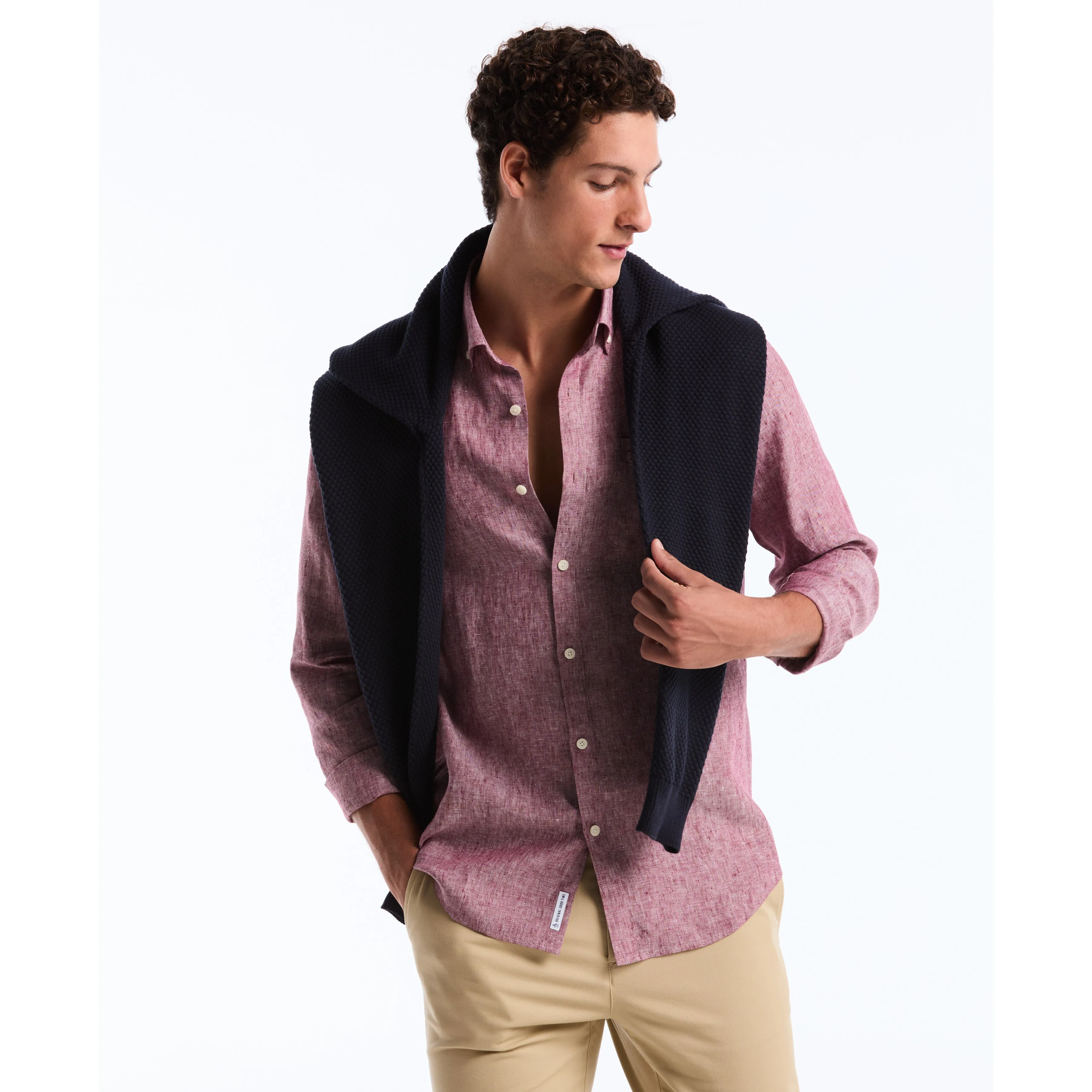 Long Sleeve Washed Linen Shirt sold by Original Penguin product image thumbnail 5