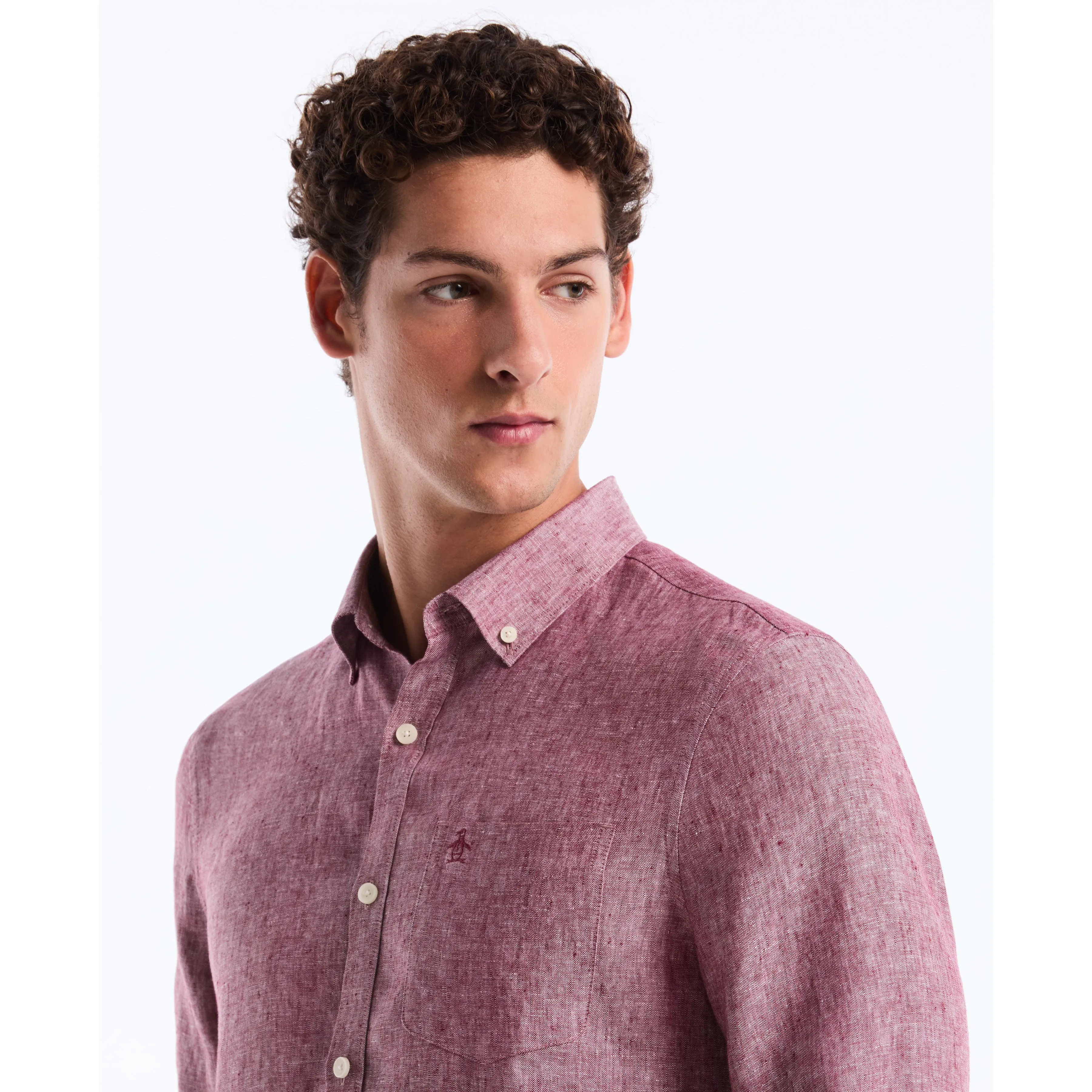 Long Sleeve Washed Linen Shirt sold by Original Penguin product image thumbnail 3