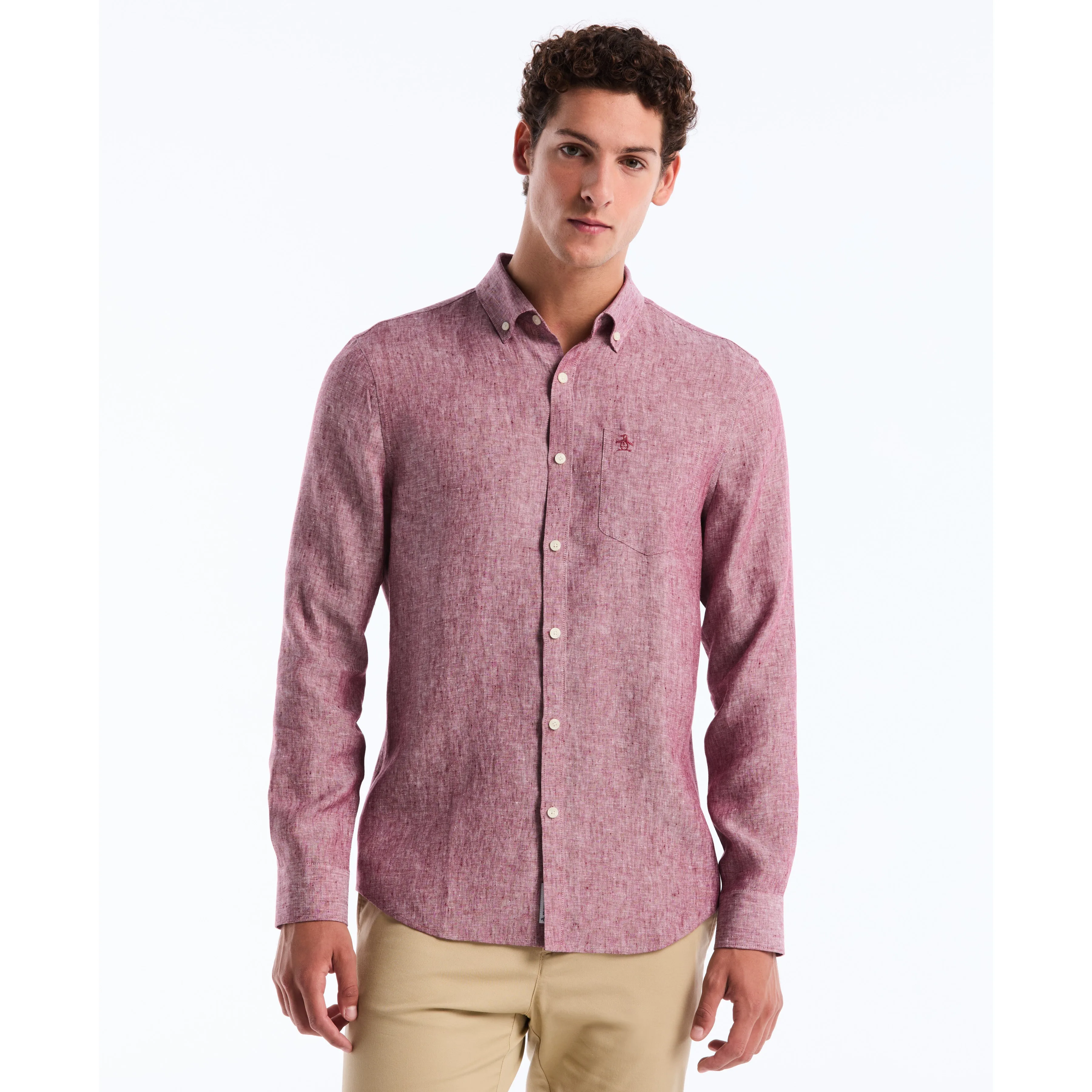 Long Sleeve Washed Linen Shirt sold by Original Penguin