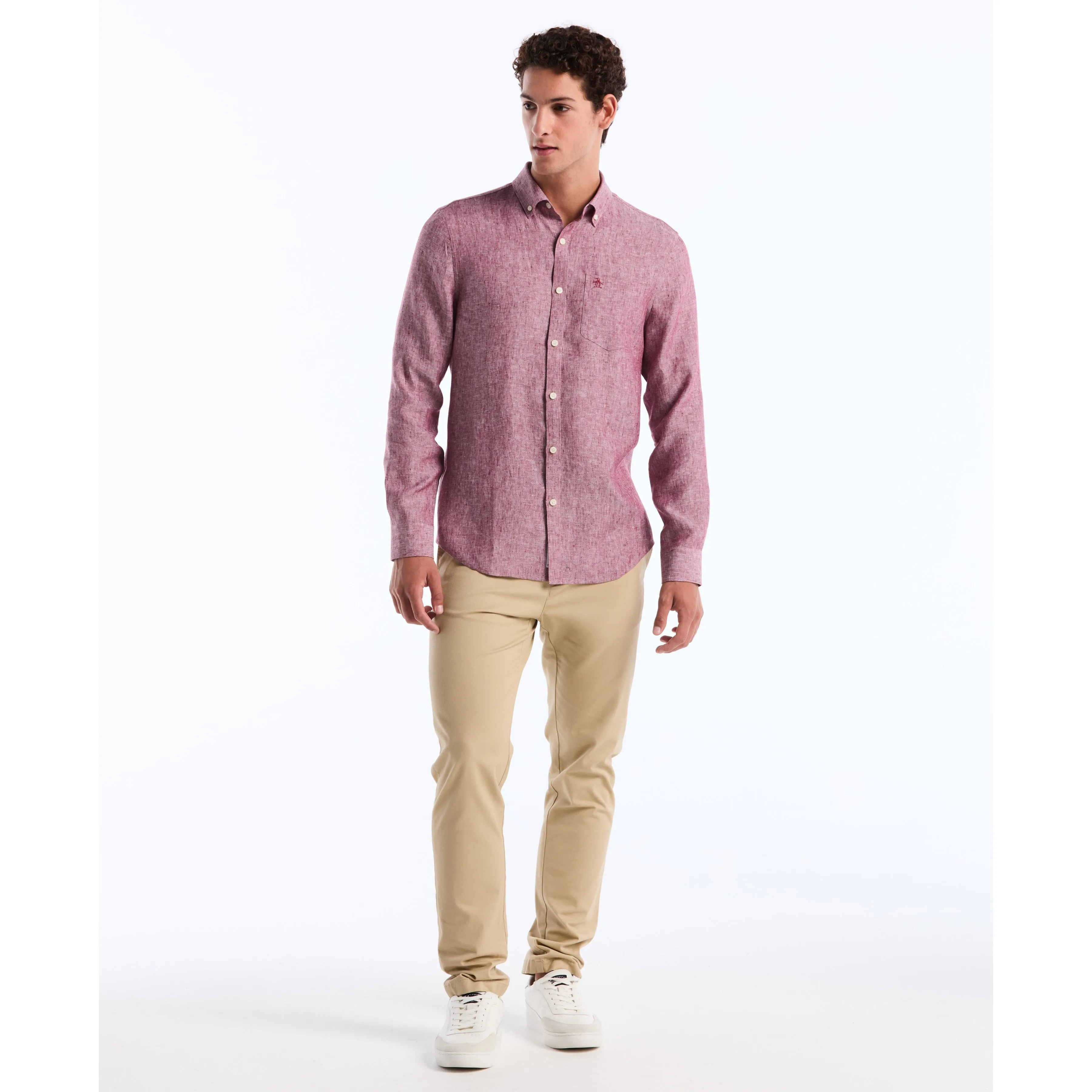Long Sleeve Washed Linen Shirt sold by Original Penguin product image thumbnail 4