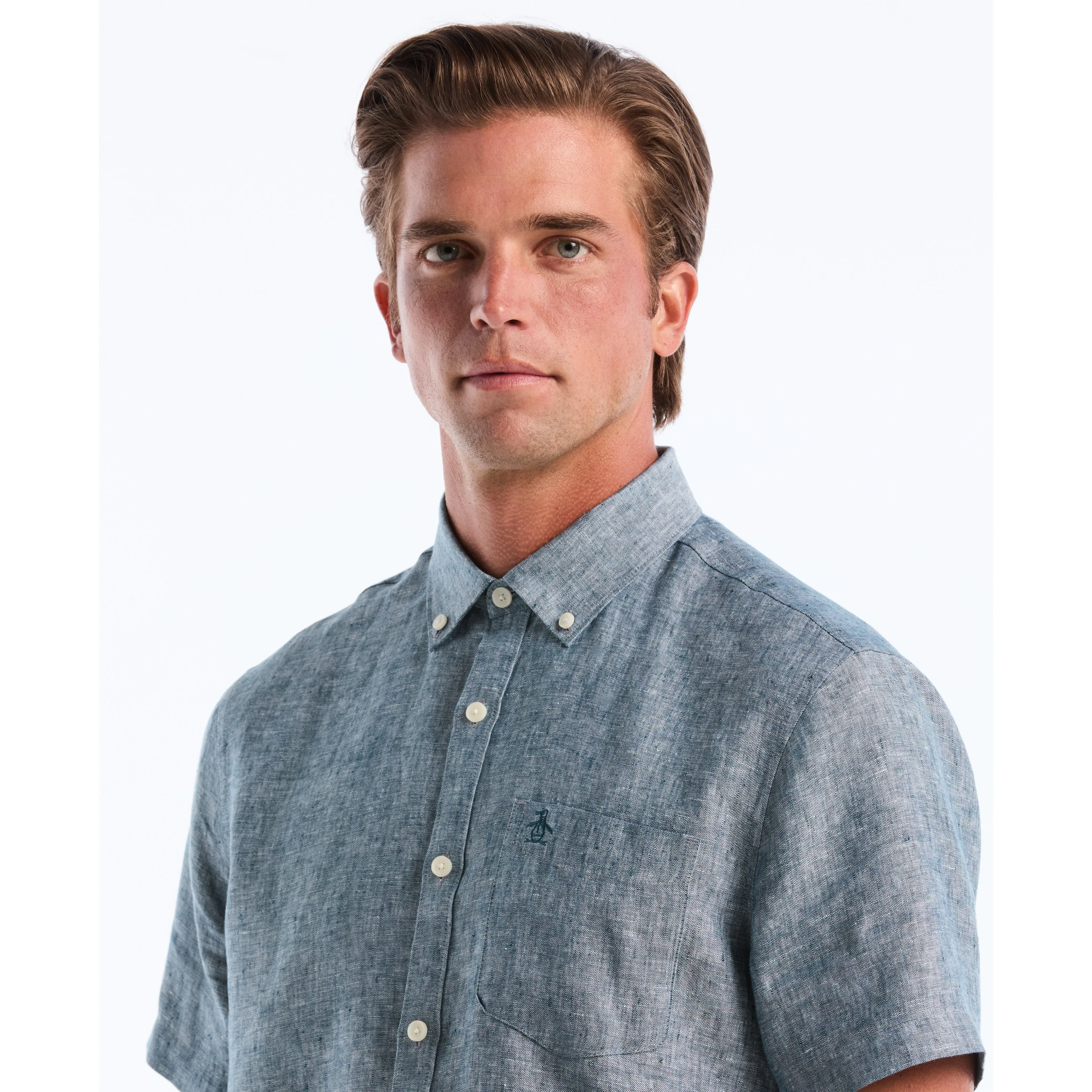 Short Sleeve Washed Linen Shirt sold by Original Penguin product image thumbnail 3