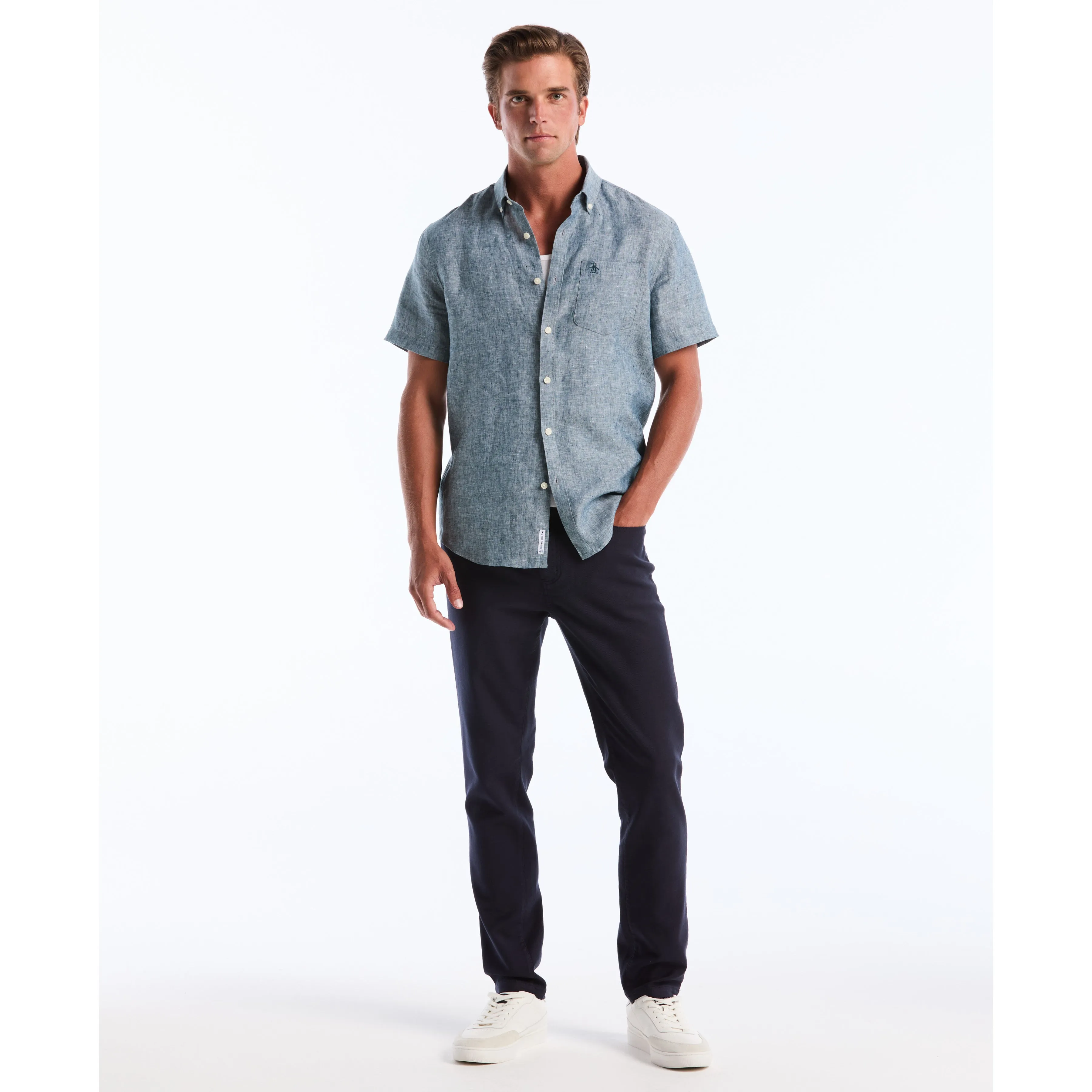 Short Sleeve Washed Linen Shirt sold by Original Penguin product image thumbnail 4