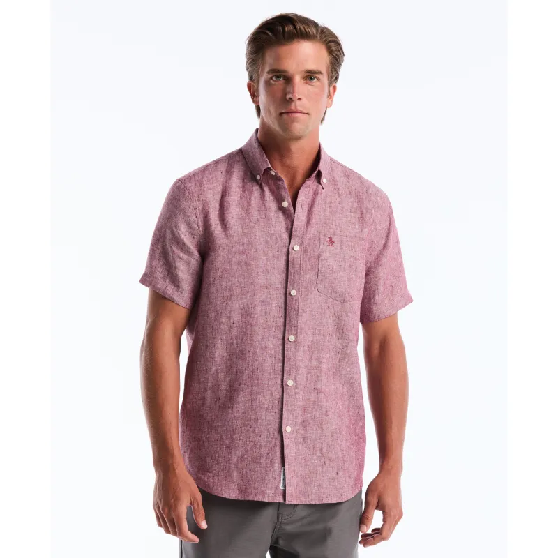 Short Sleeve Washed Linen Shirt sold by Original Penguin