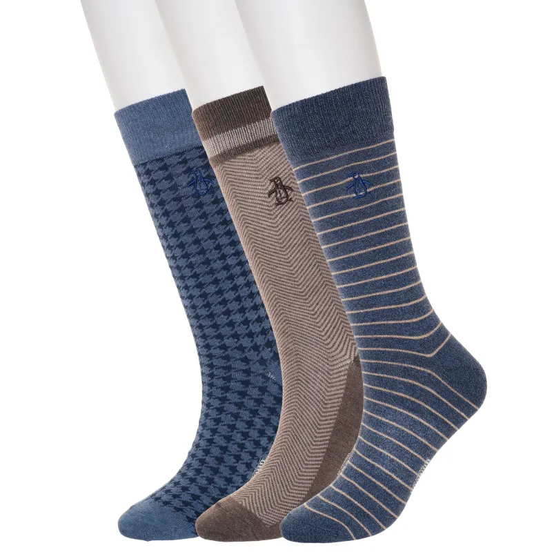 3 Pack Blue Striped Marl Socks sold by Original Penguin