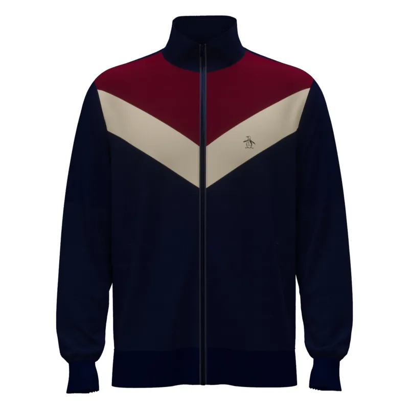 Chevron Colorblock Fleece Track Jacket sold by Original Penguin
