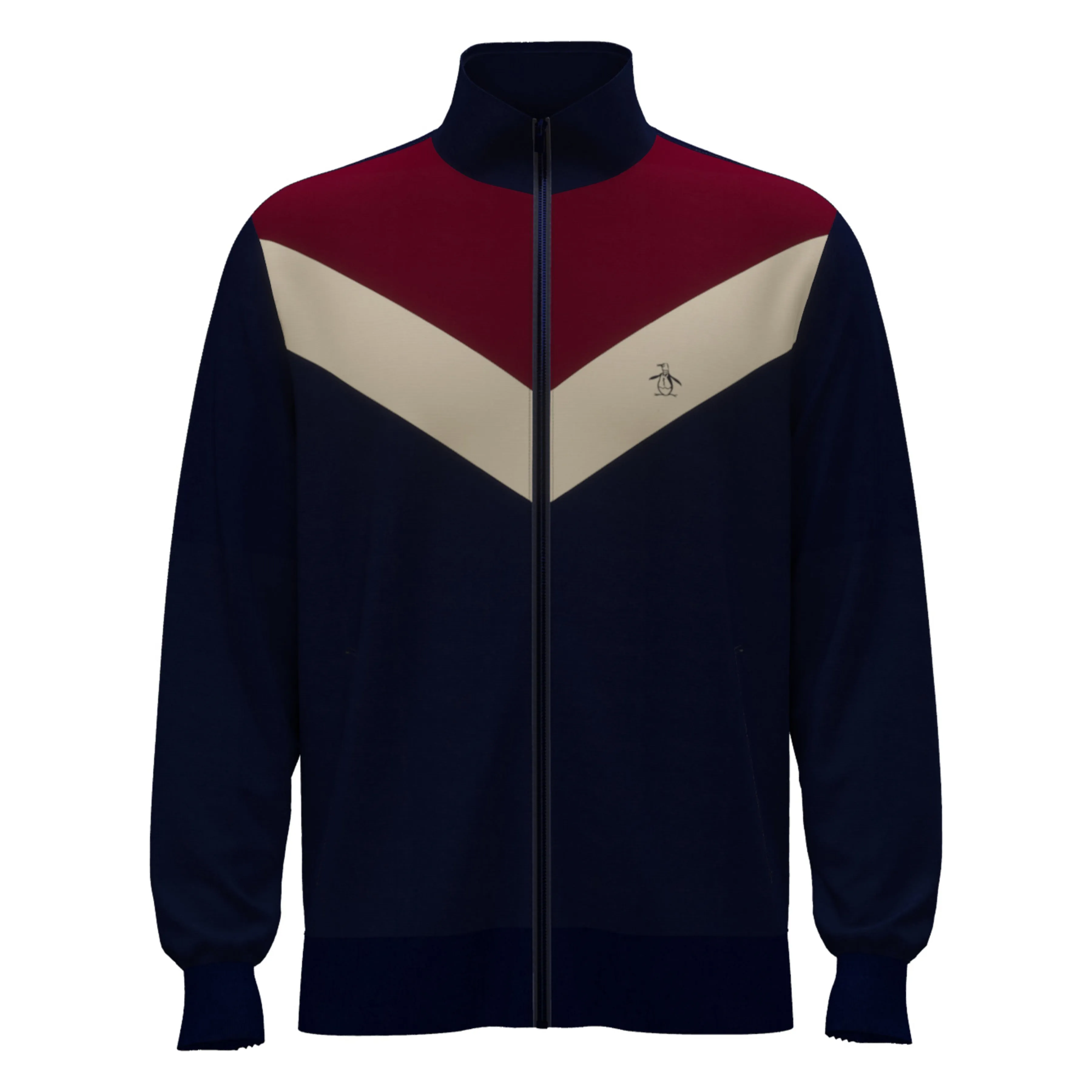 Chevron Colorblock Fleece Track Jacket sold by Original Penguin