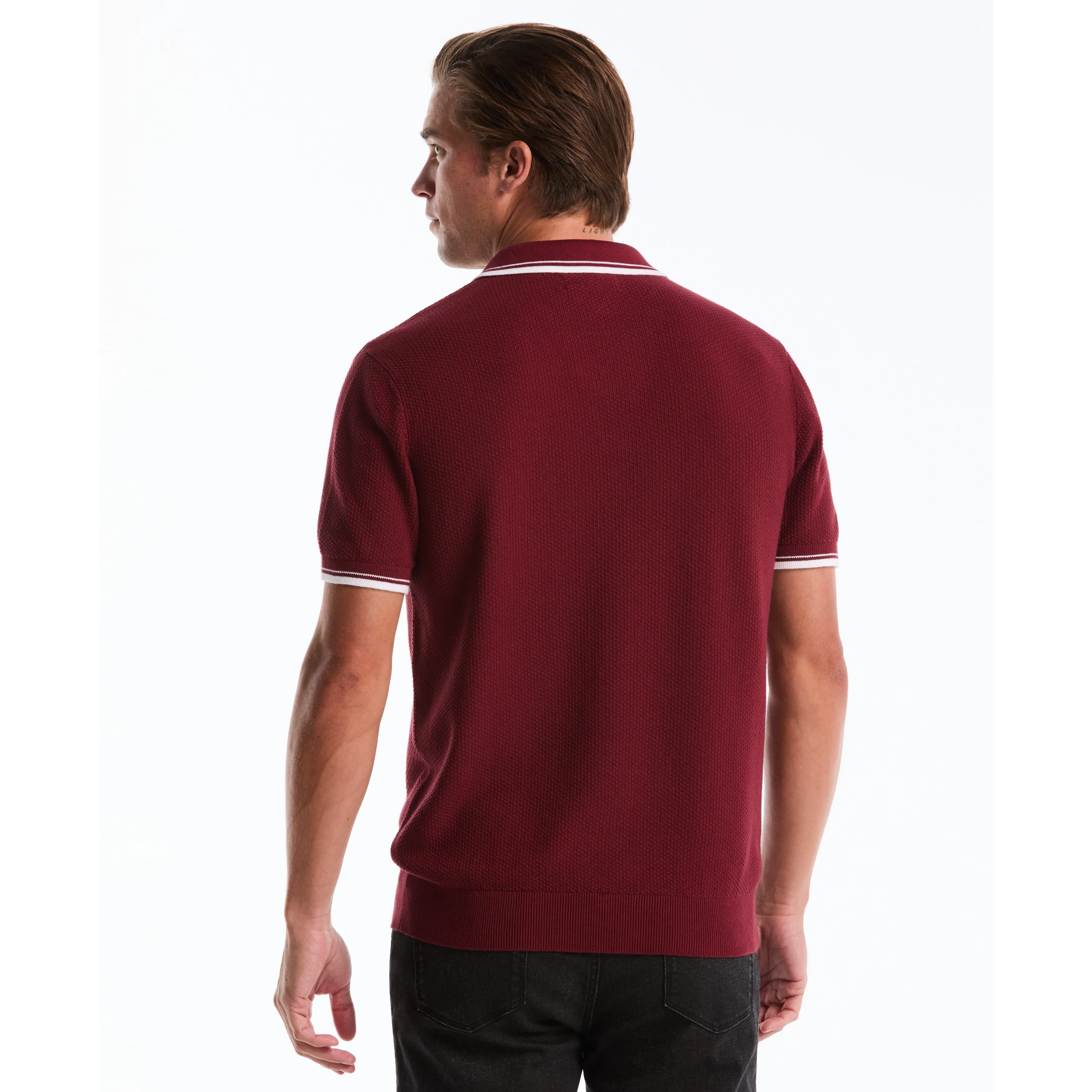 Textured Johnny Collar Sweater Polo sold by Original Penguin product image thumbnail 2