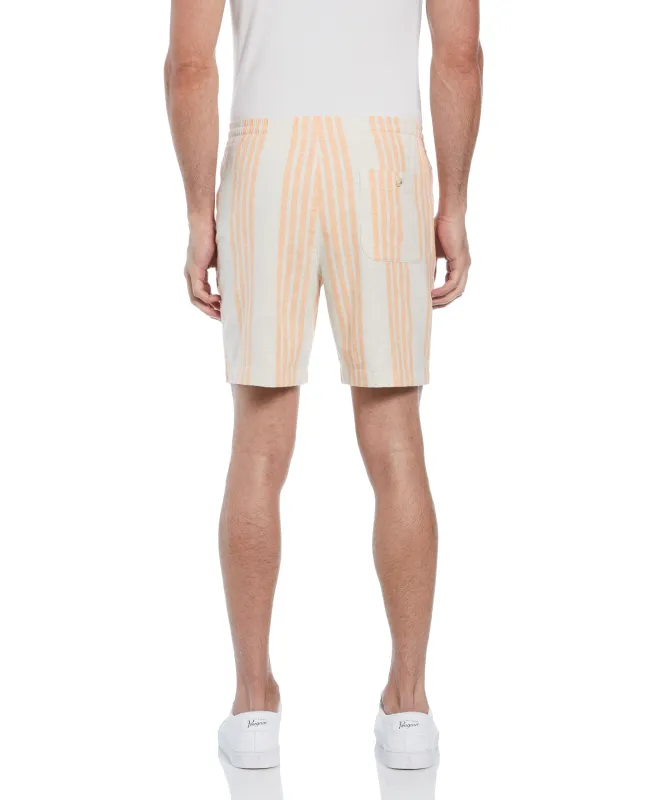 7" Linen Blend Vertical Stripe Print Short sold by Original Penguin