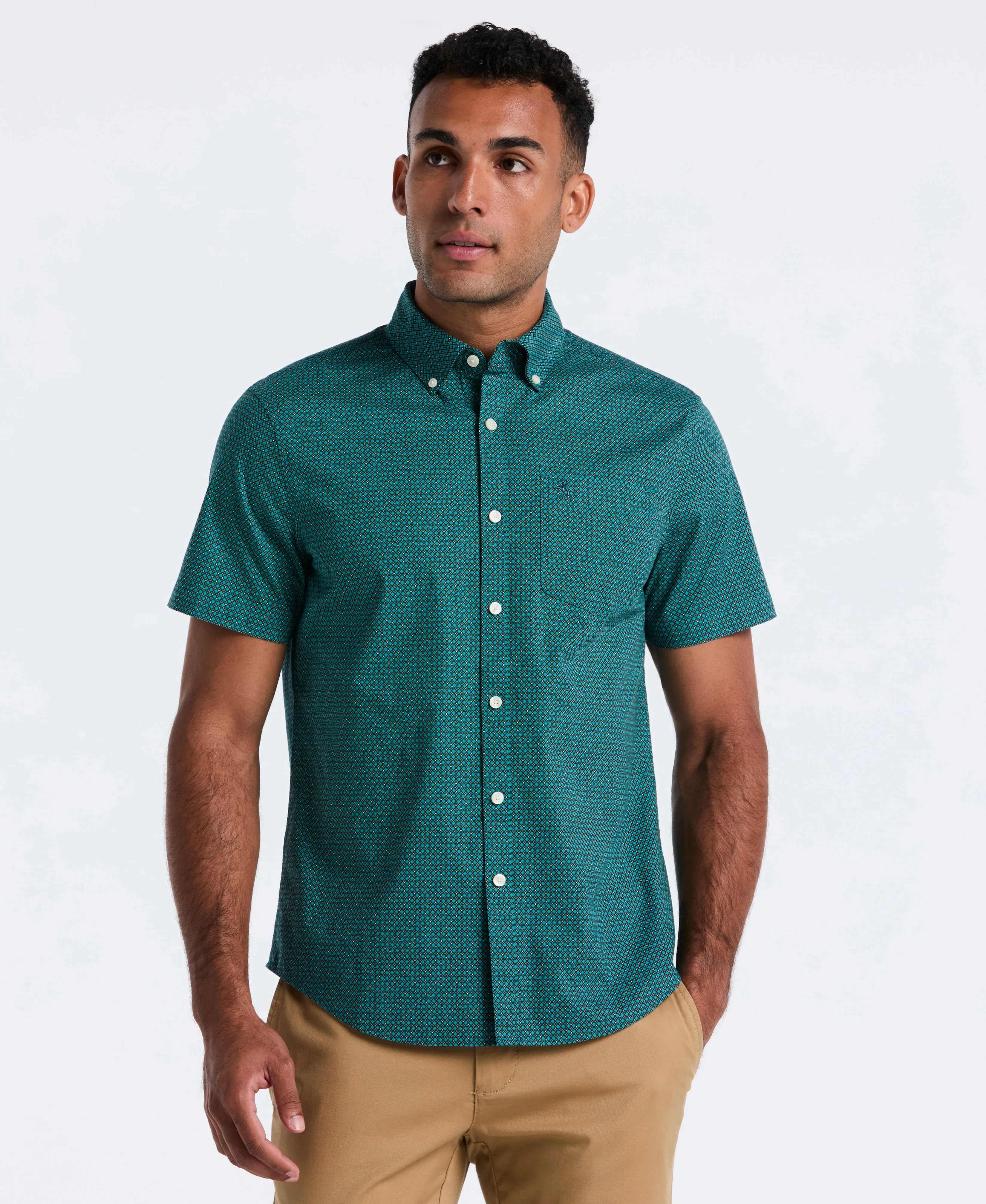 Micro Geo Print Cotton Shirt sold by Original Penguin product image thumbnail 3