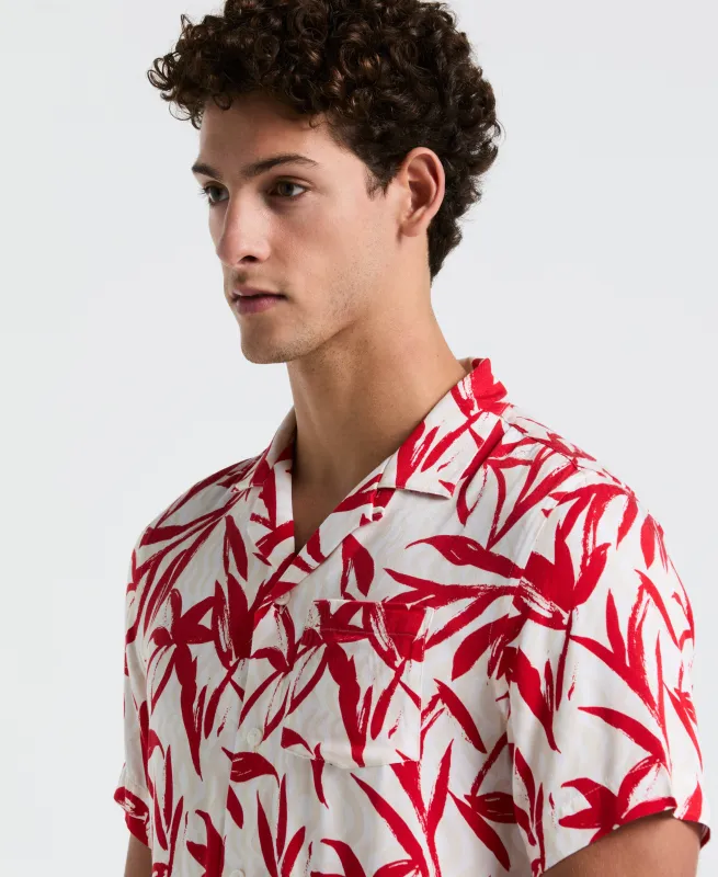 Wave Floral Print Camp Shirt sold by Original Penguin