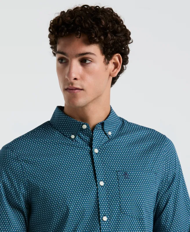 Poplin Mini Floral Geo Print Shirt sold by Original Penguin